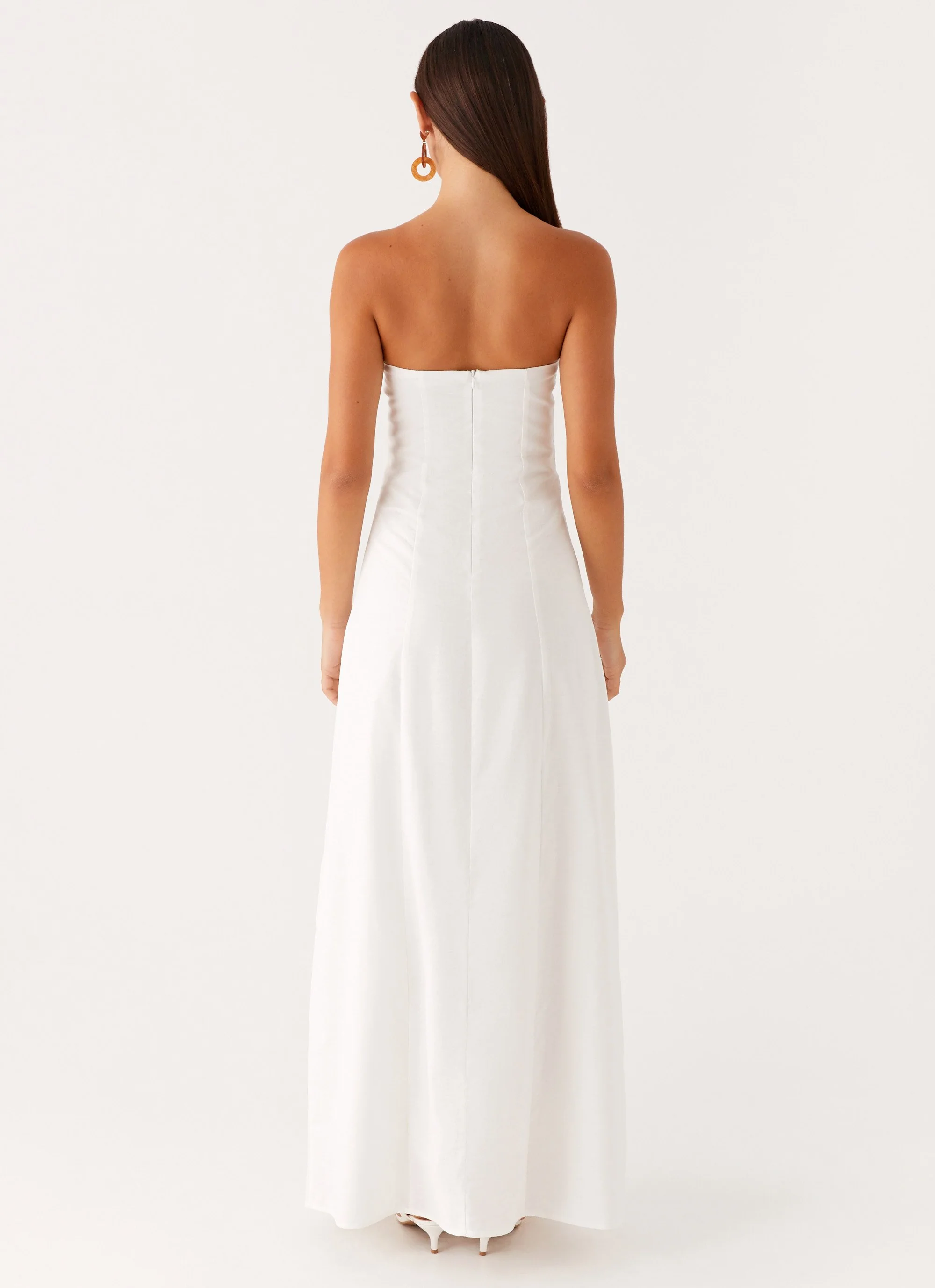Tayla Linen Maxi Dress - White - Image 4