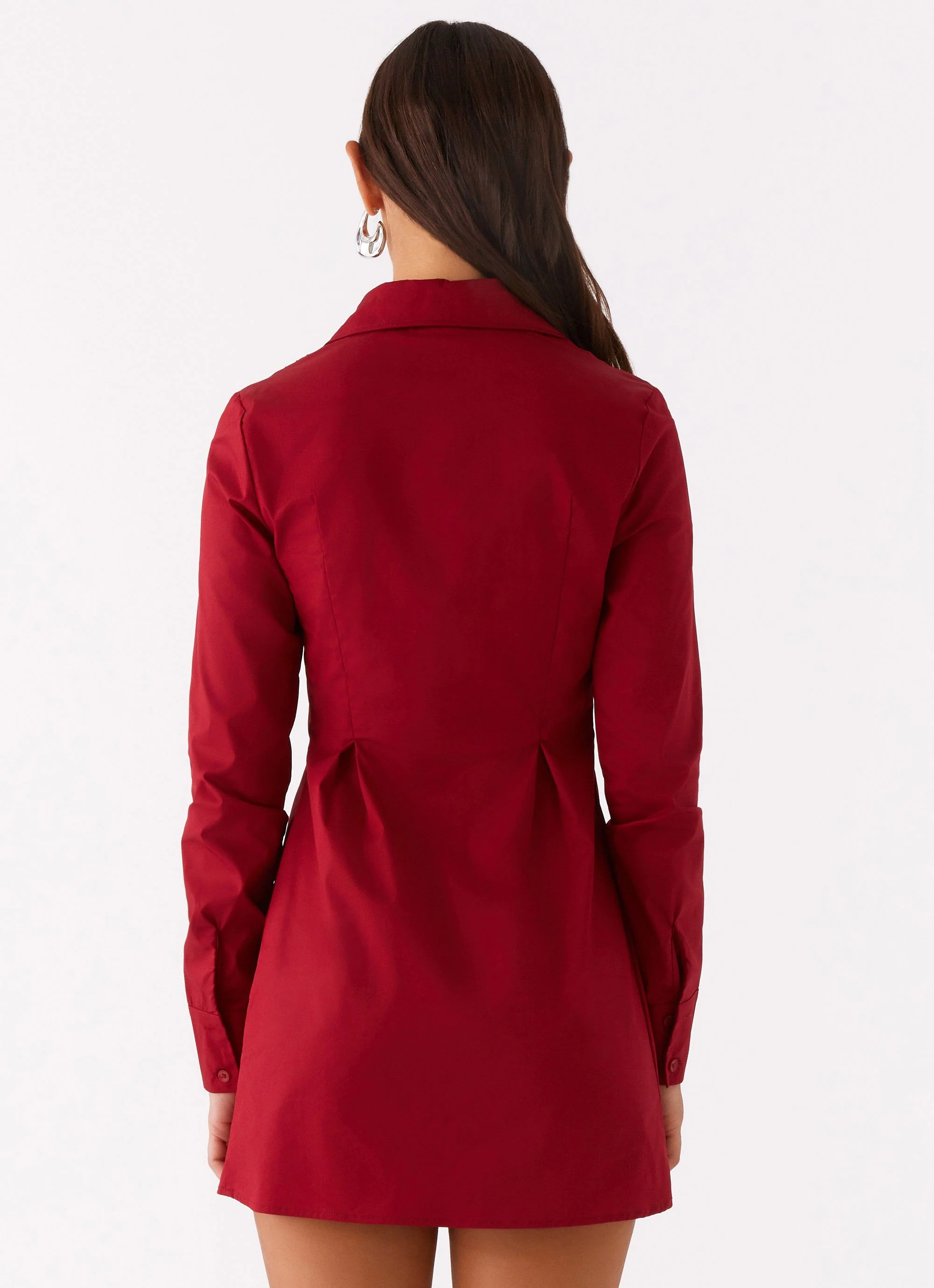 Tessie Shirred Shirt Dress - Rhubarb - Image 4
