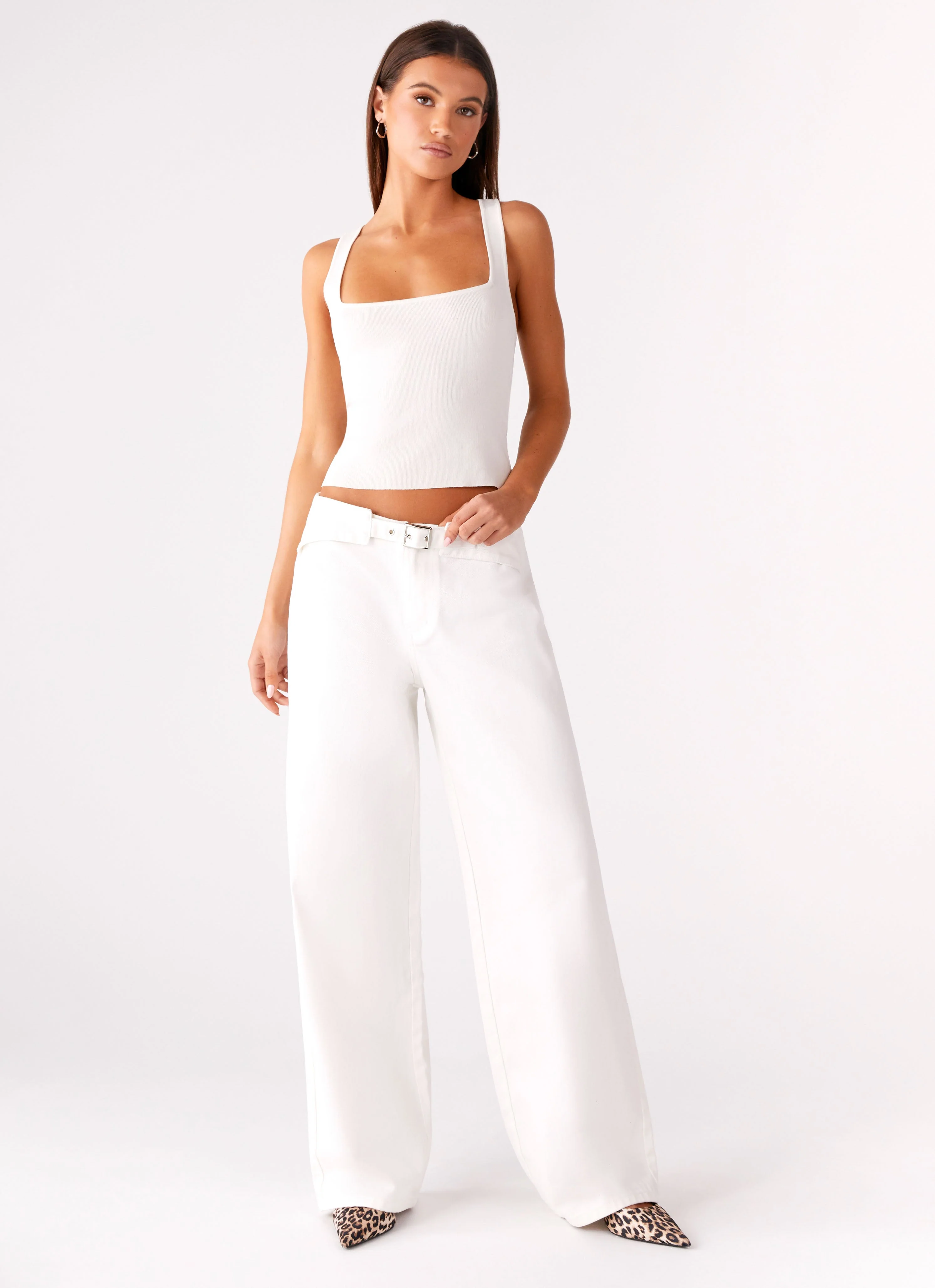 Texas Low Rise Denim Jeans - White - Image 5