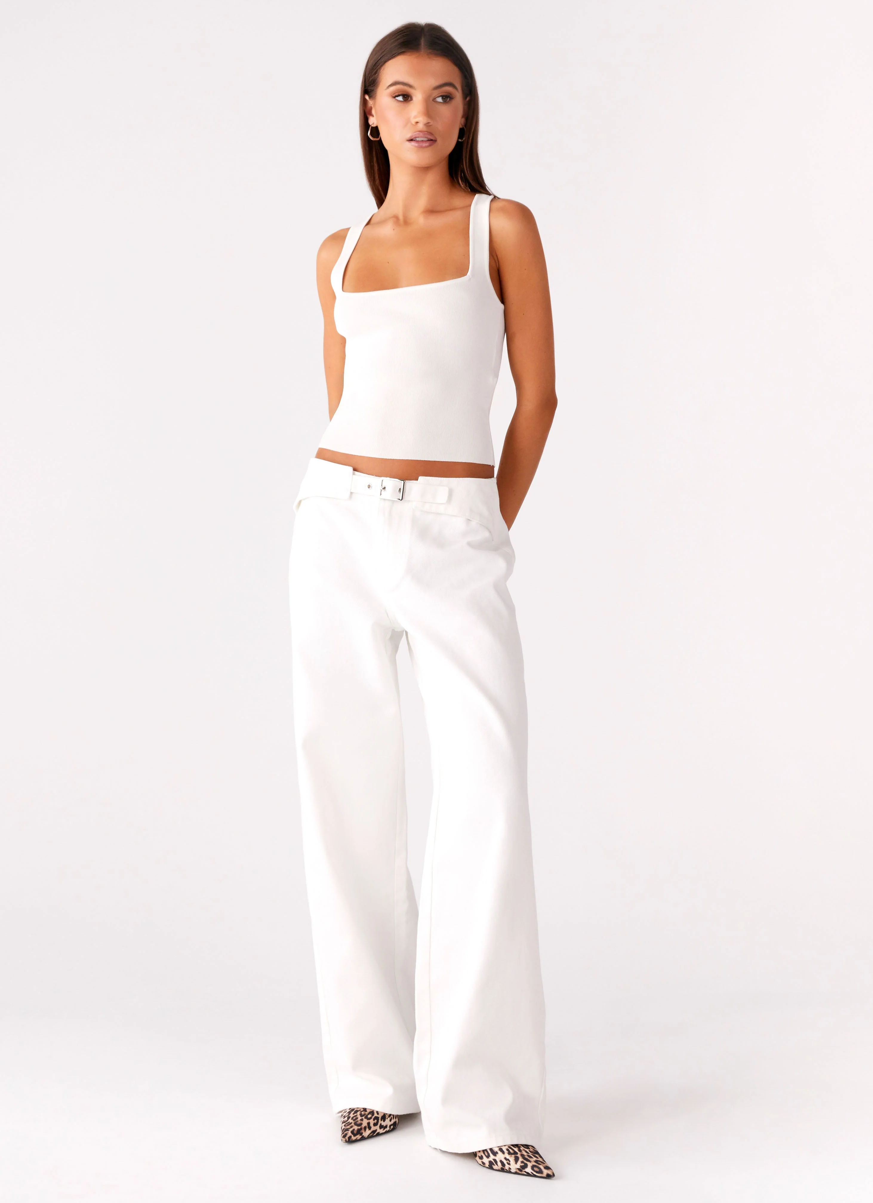 Texas Low Rise Denim Jeans - White - Image 6