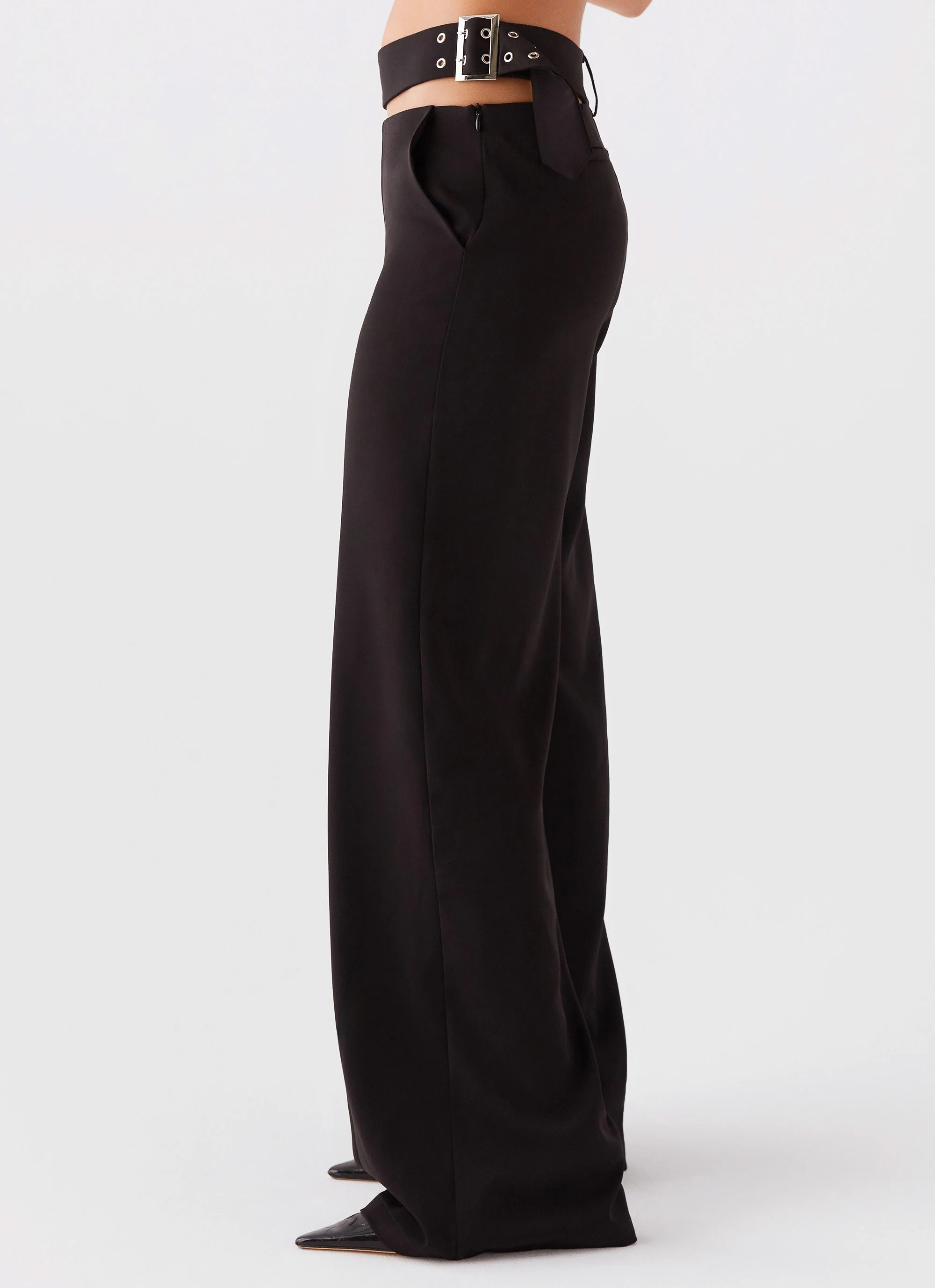 The After Party Cut Out Belt Pants - Black - Image 4