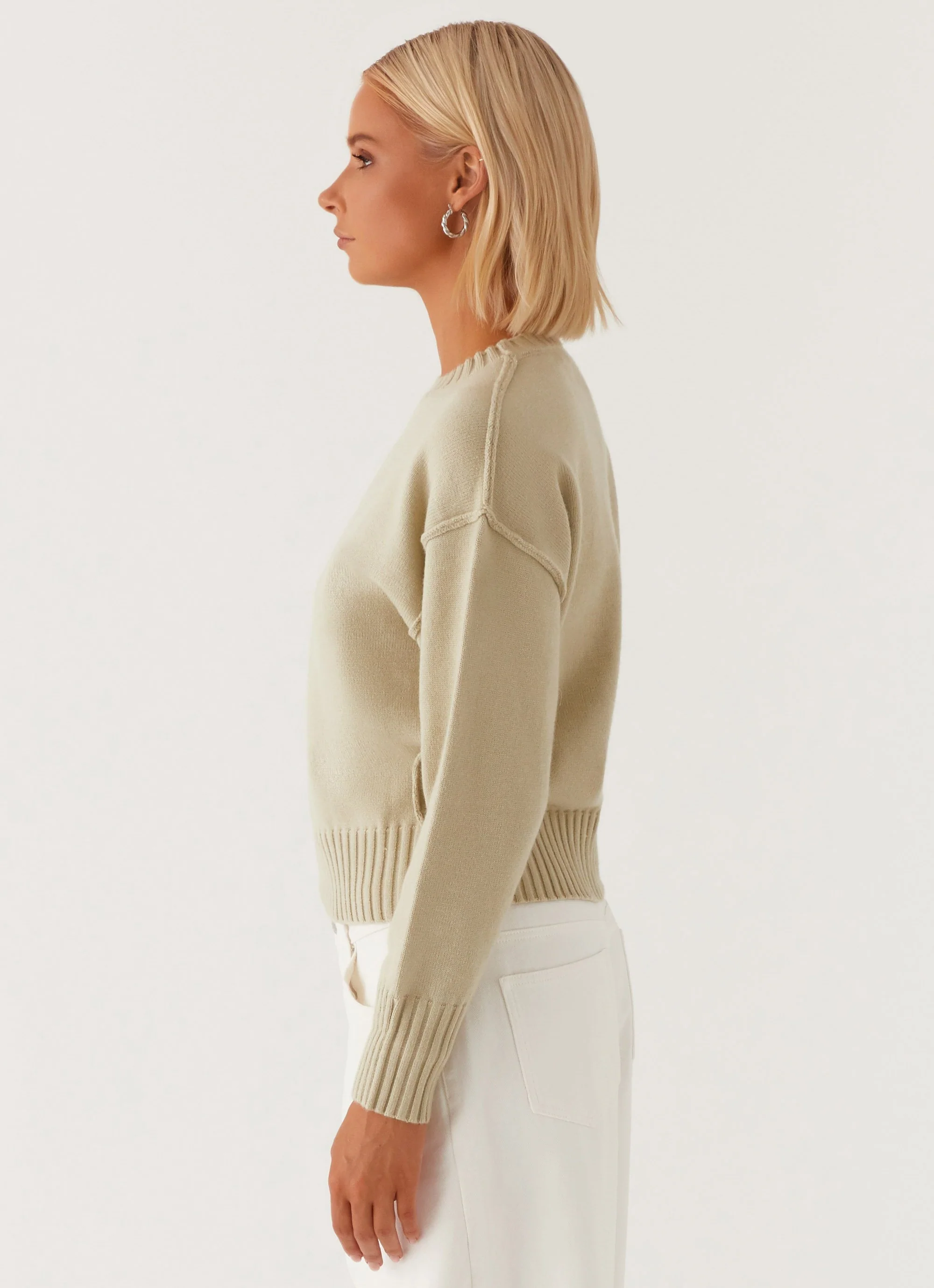 Thelma Oversized Knit Sweater - Pastel Green - Image 4