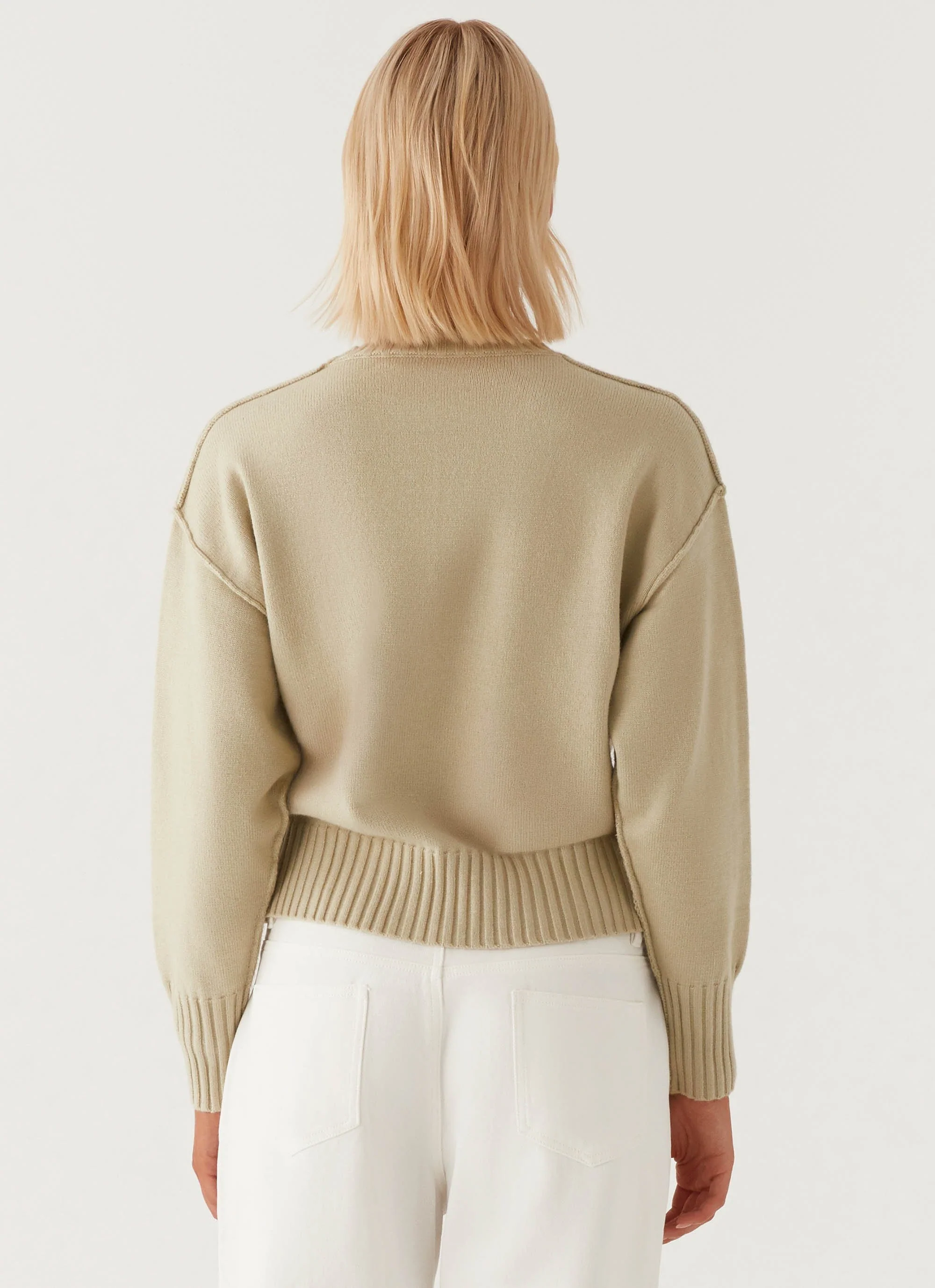 Thelma Oversized Knit Sweater - Pastel Green - Image 6