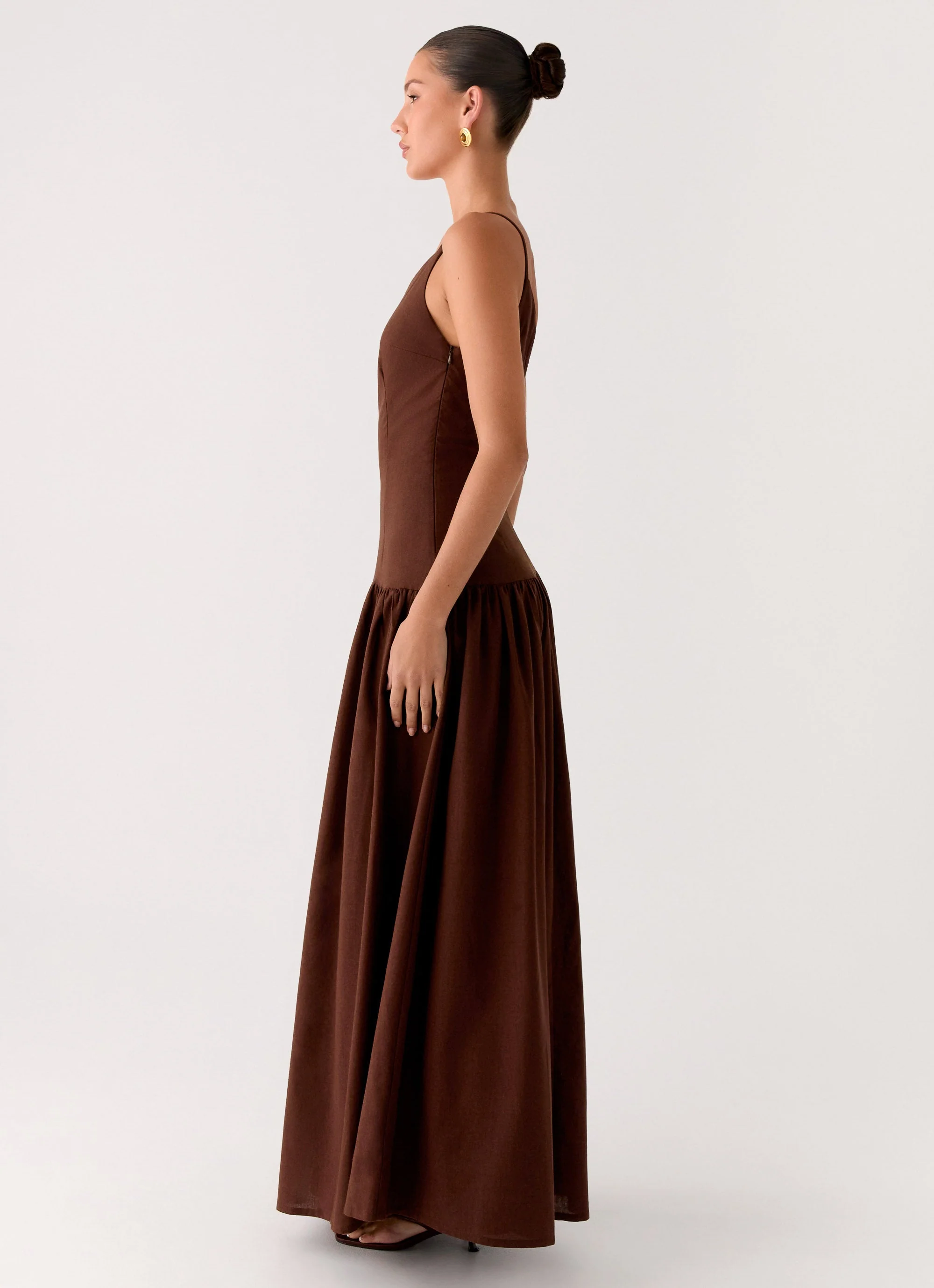 Thinking About You Linen Maxi Dress - Brown - Image 2