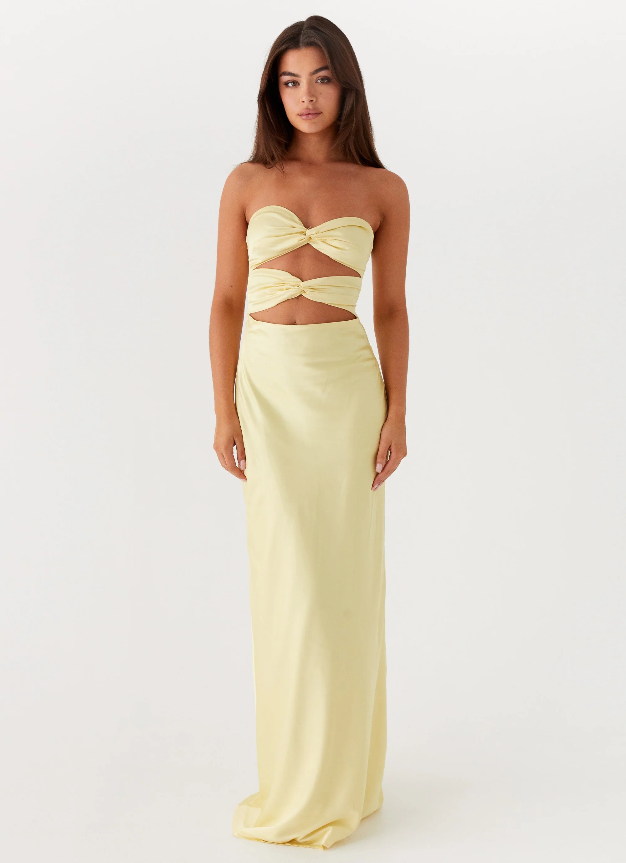 Tianna Strapless Maxi Dress - Yellow - Image 2