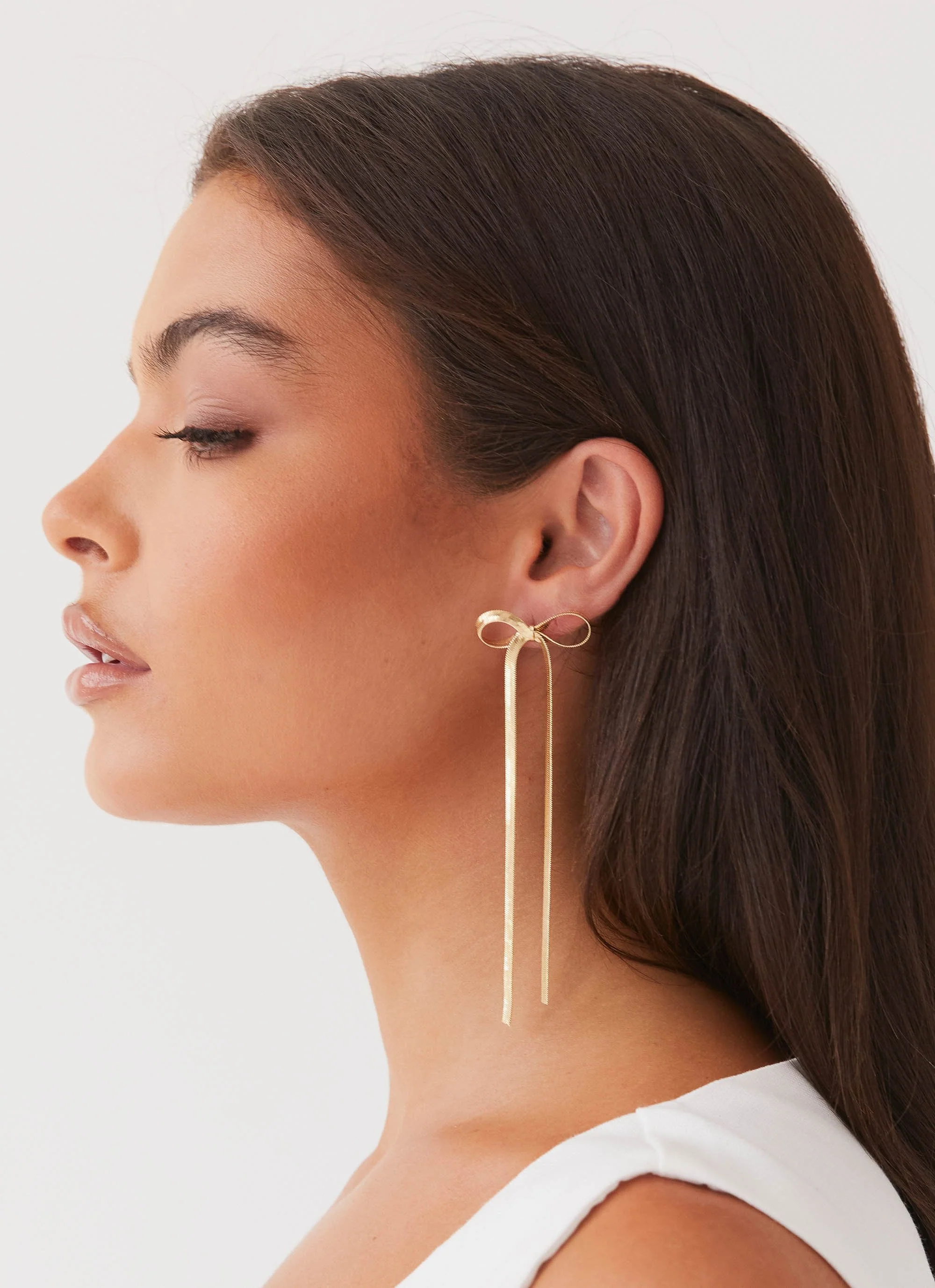 Tinka Bow Earrings - Gold - Image 2