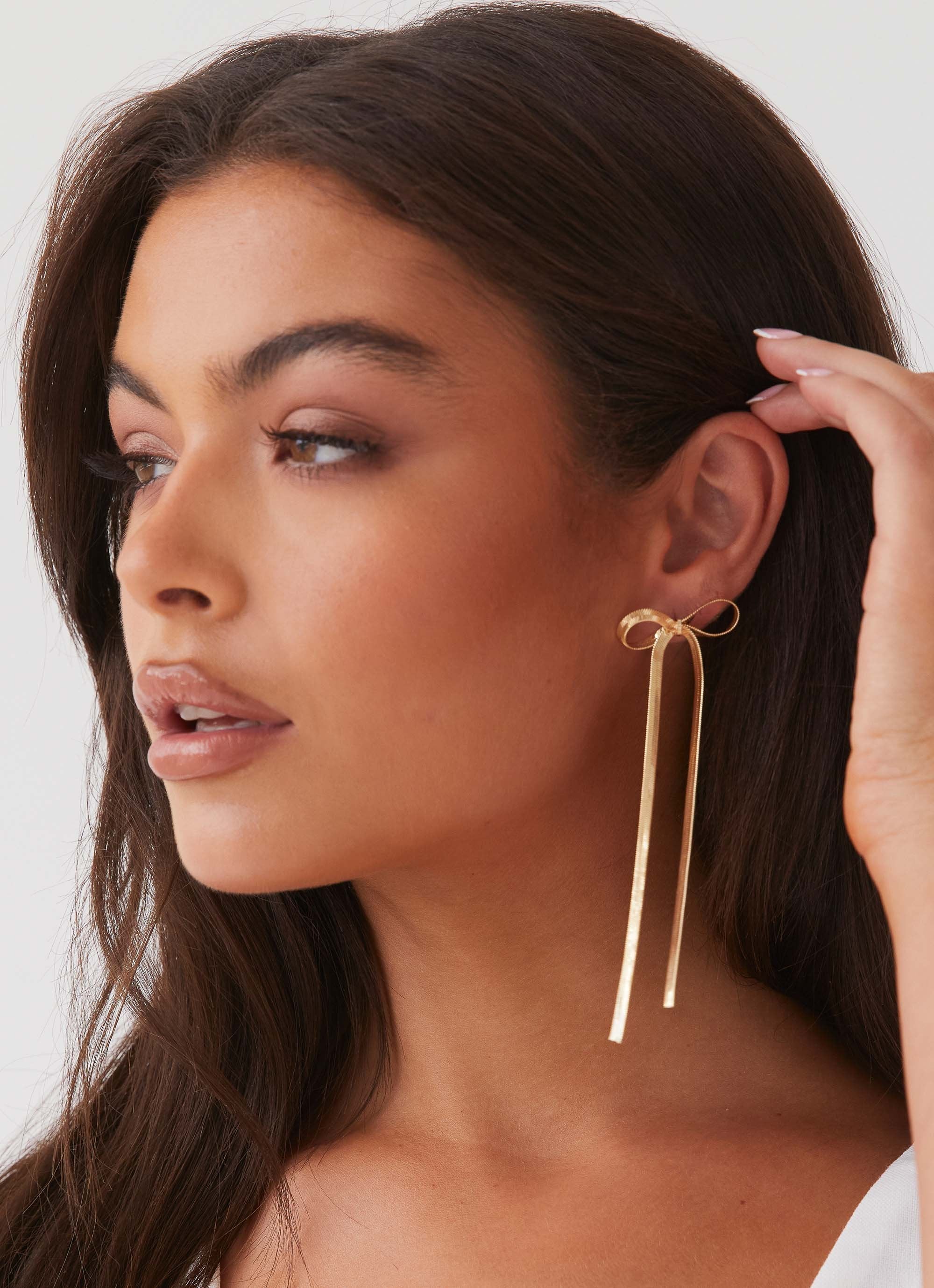 Tinka Bow Earrings - Gold - Image 3