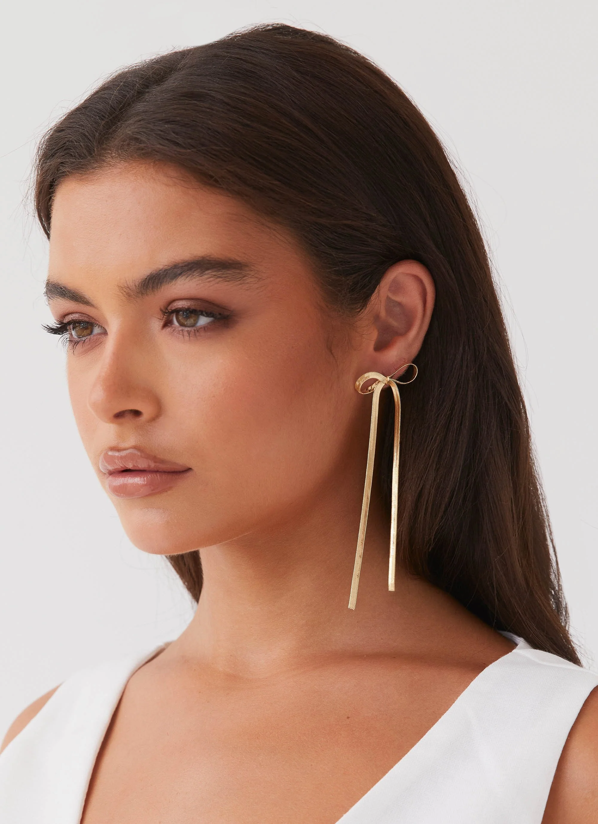 Tinka Bow Earrings - Gold - Image 4