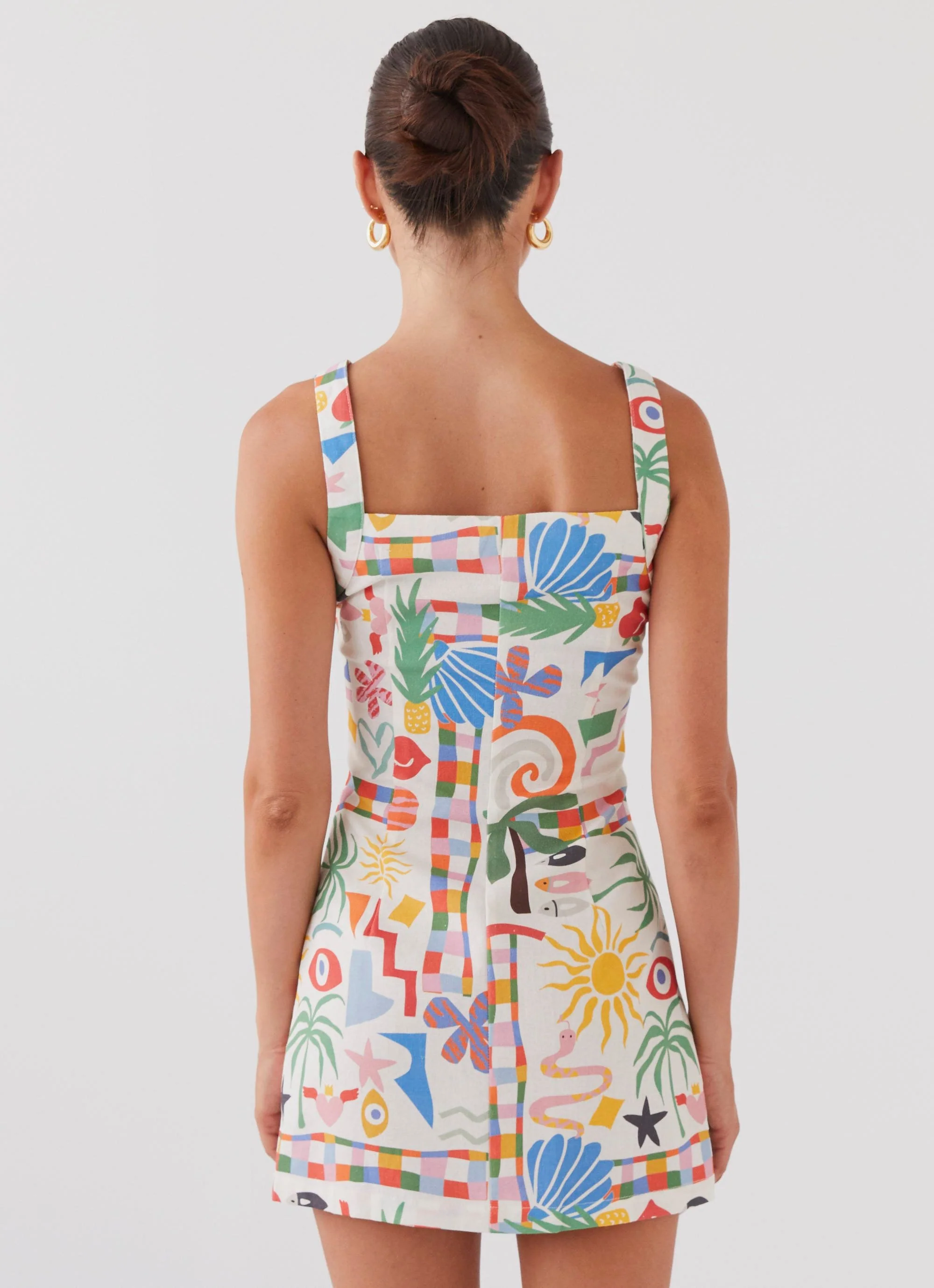 Tori Linen Mini Dress - Summer Palm - Image 4