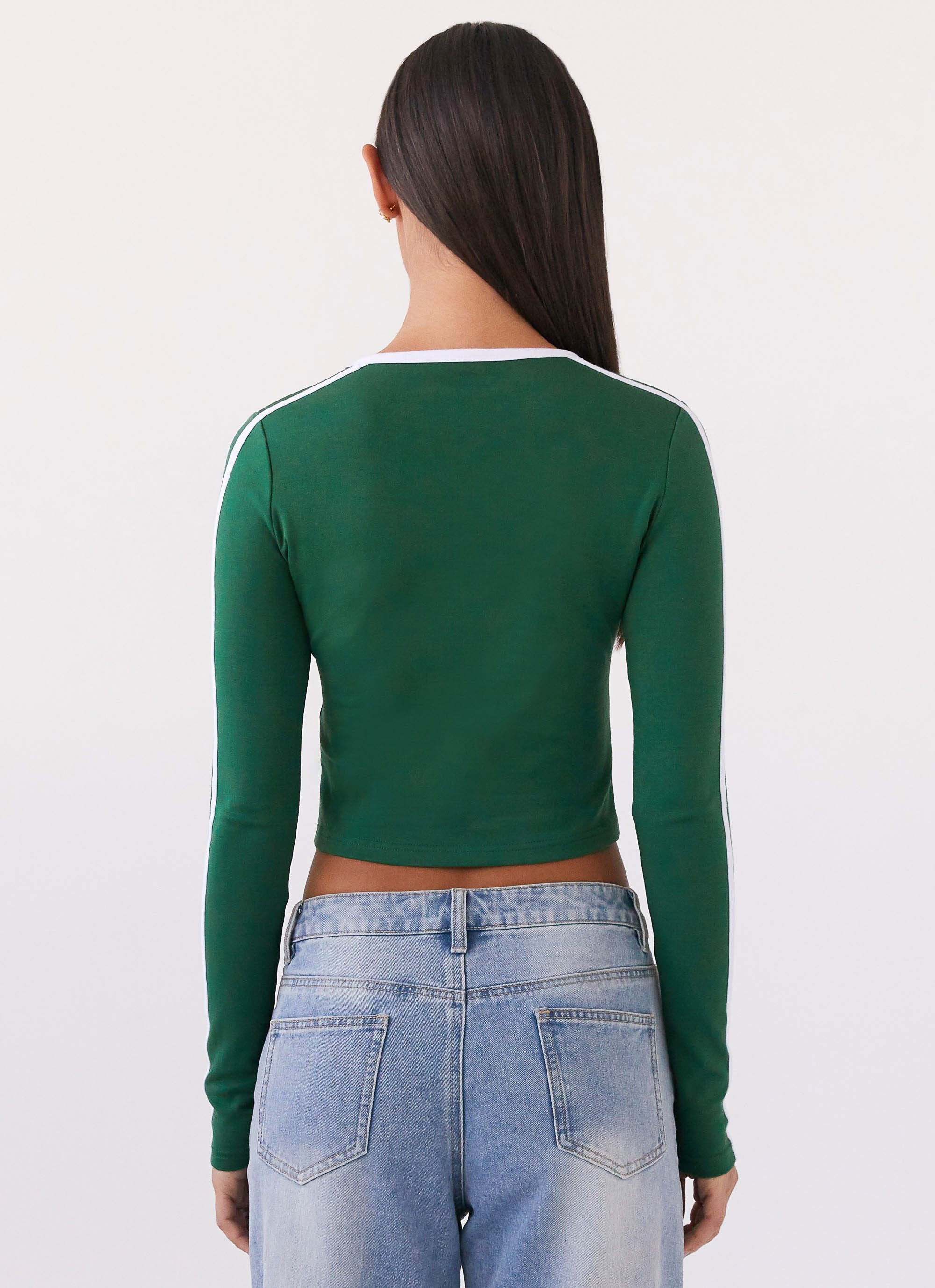 Touch Base Long Sleeve Top - Pine Green - Image 4
