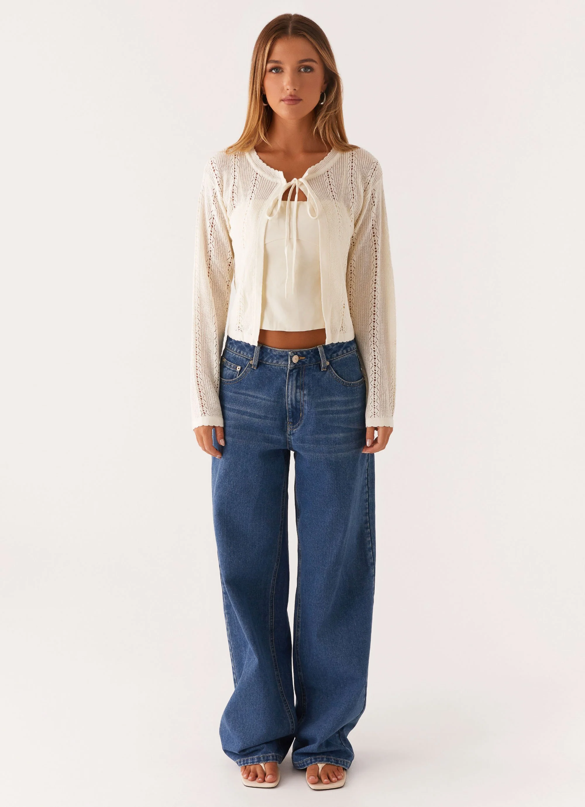 Tough Love Knit Cardigan - White - Image 2
