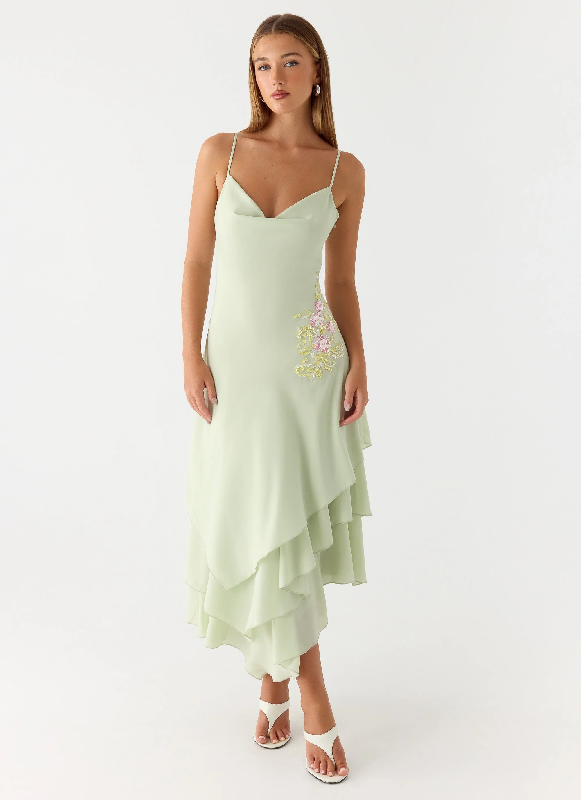 Trisette Midi Dress - Lime - Image 6