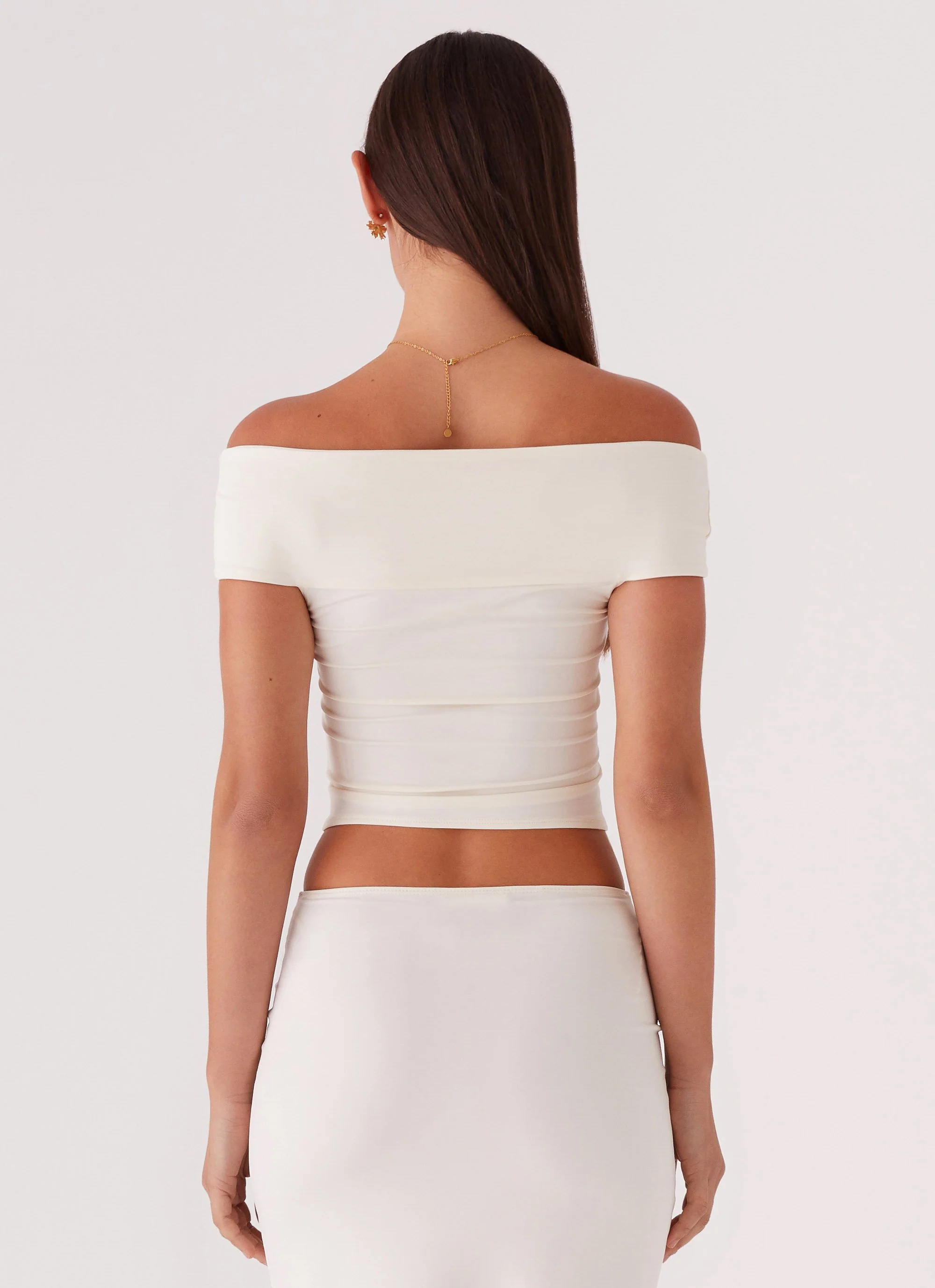 Trixie Twist Off Shoulder Top - Ivory - Image 4