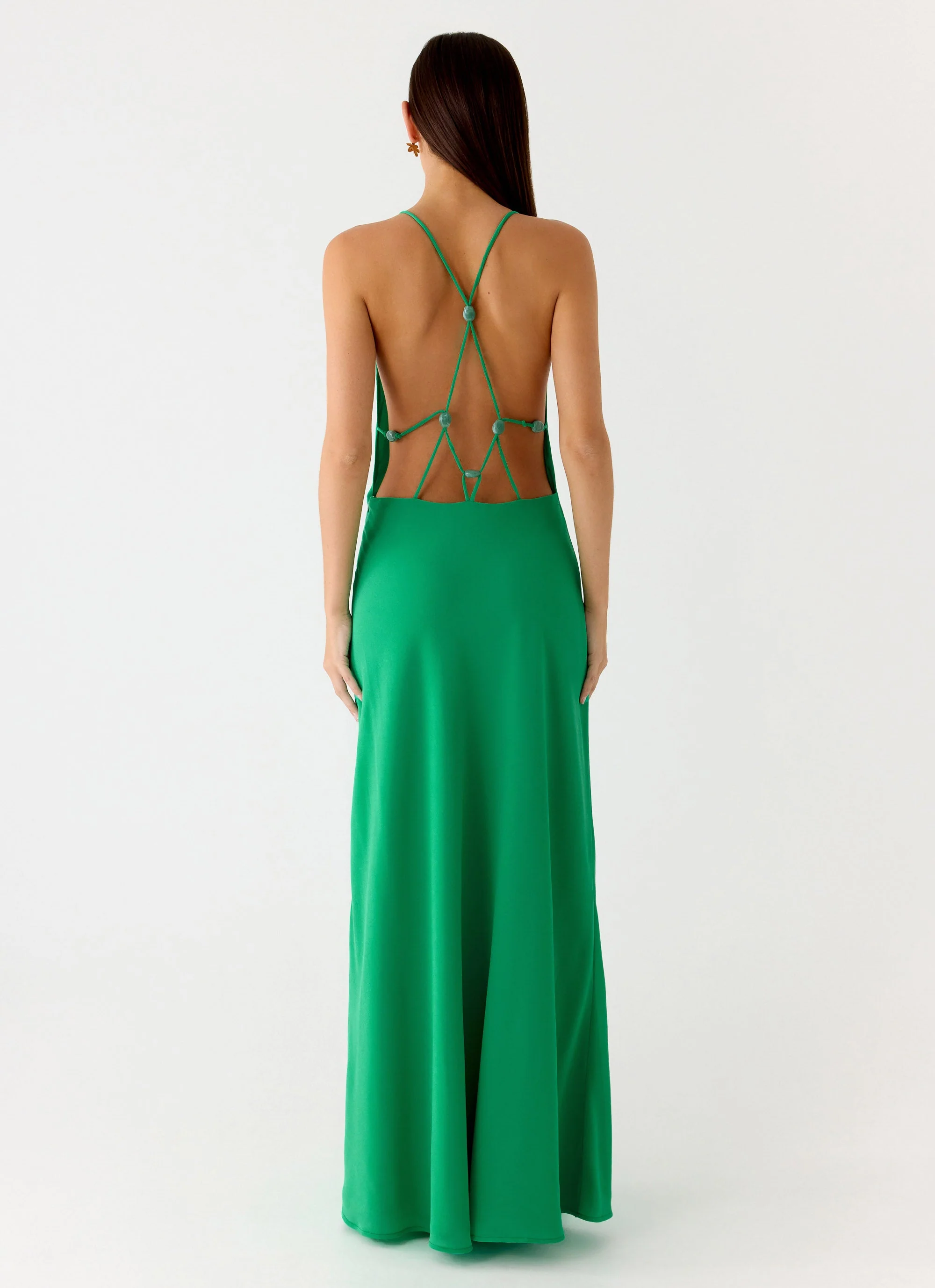 Tropic Muse Beaded Cowl Maxi Dress - Green - Image 7