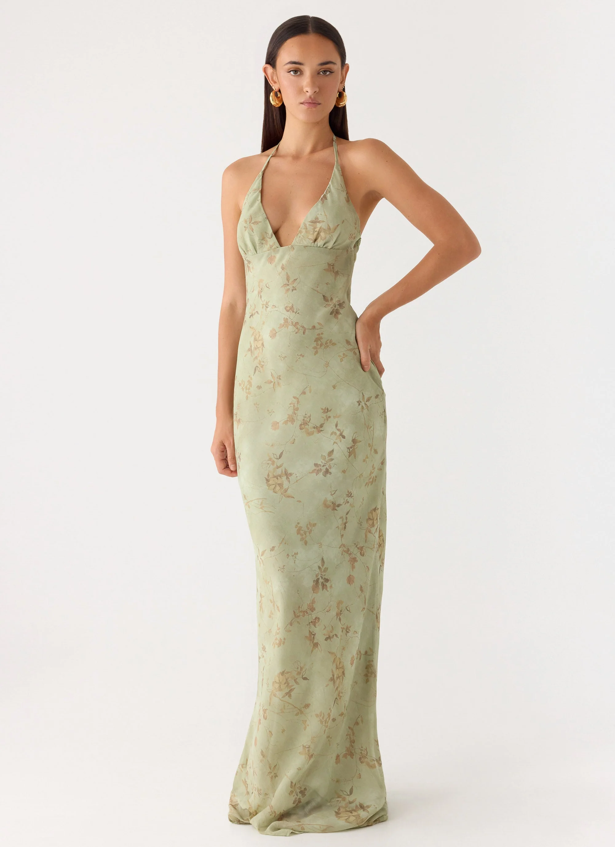 Ultra Quiet Halter Maxi Dress - Wispy Fern - Image 5
