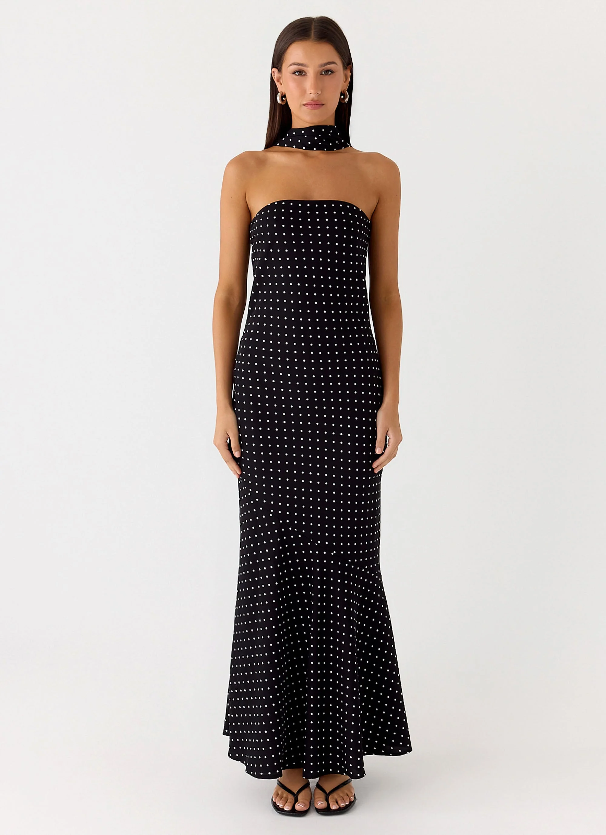 Under The Pagoda Maxi Dress - Black Polkadot - Image 5