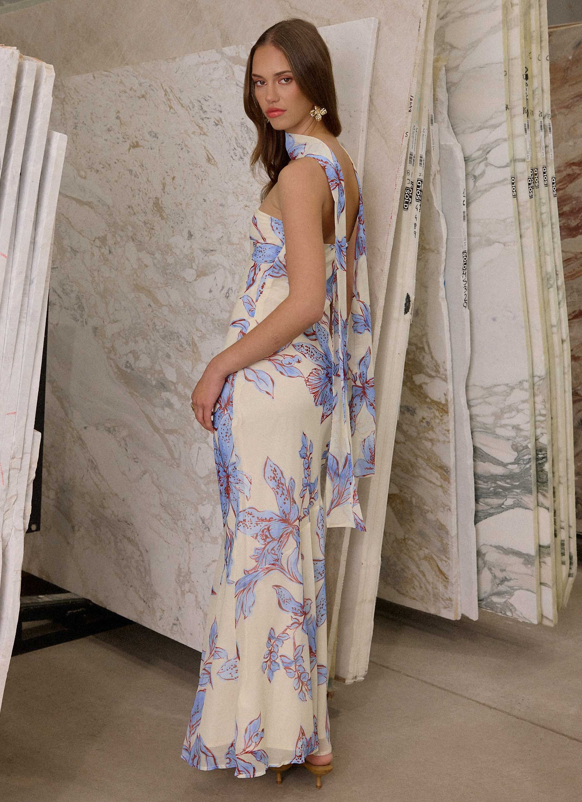 Under The Pagoda Maxi Dress - Violet Blossom - Image 3