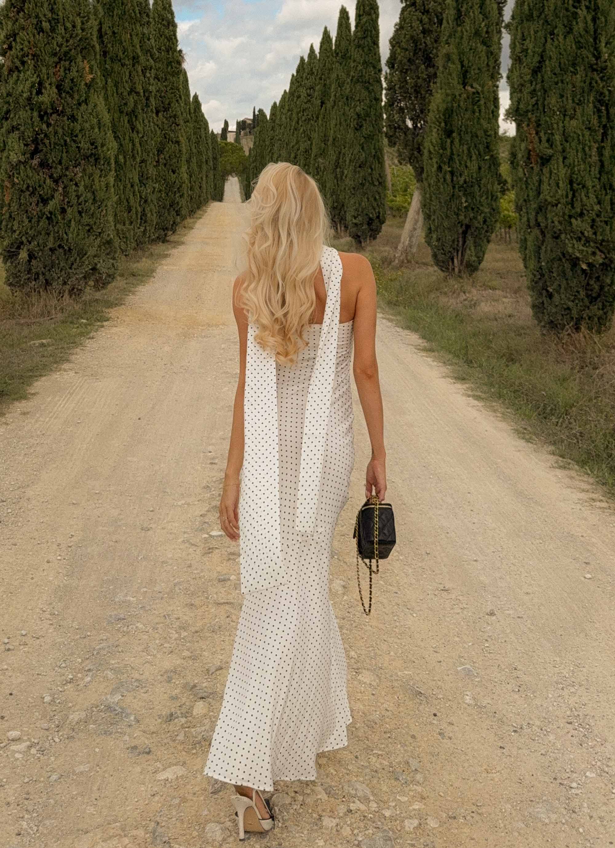 Under The Pagoda Maxi Dress - White Polkadot - Image 3
