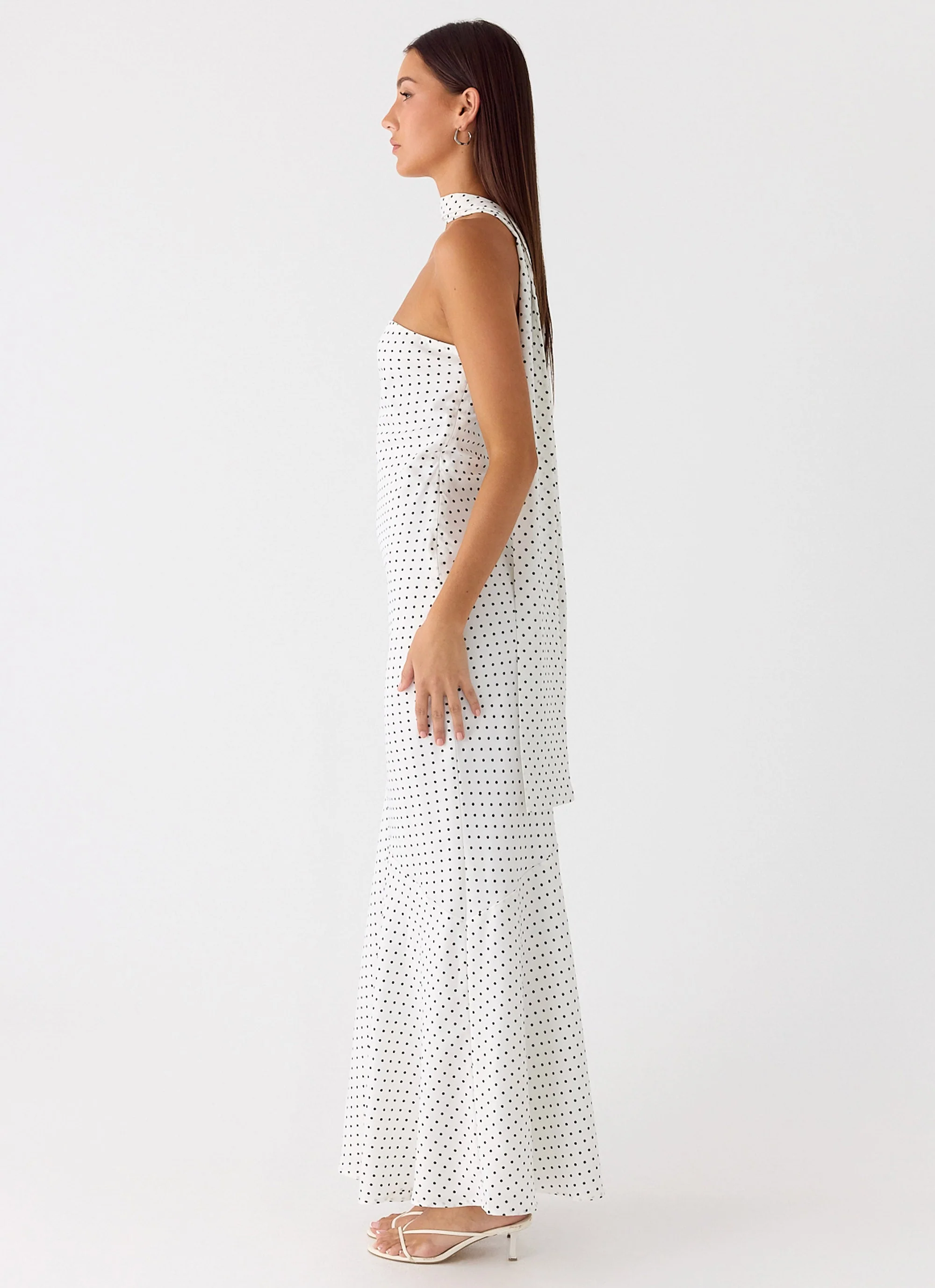Under The Pagoda Maxi Dress - White Polkadot - Image 5