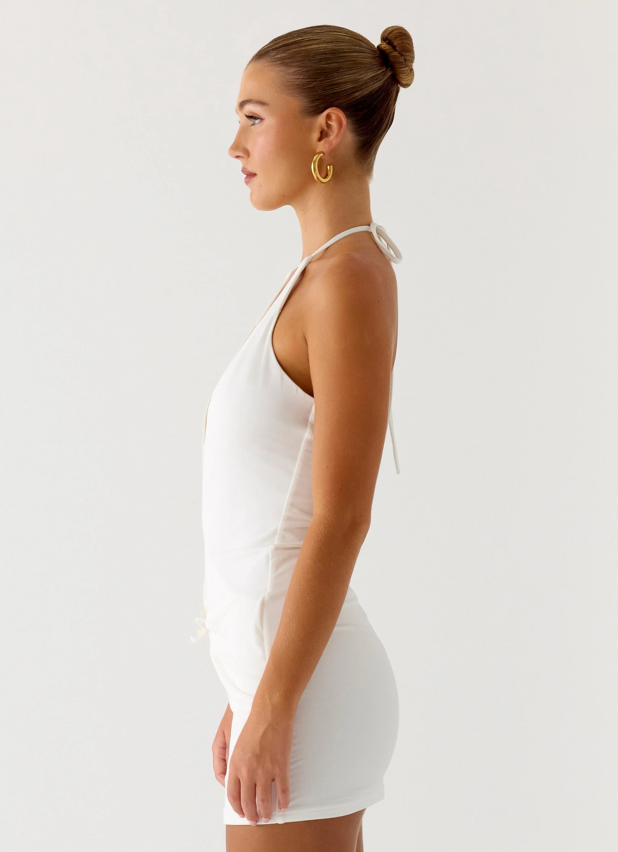 Undo Halter Mini Dress - White - Image 2