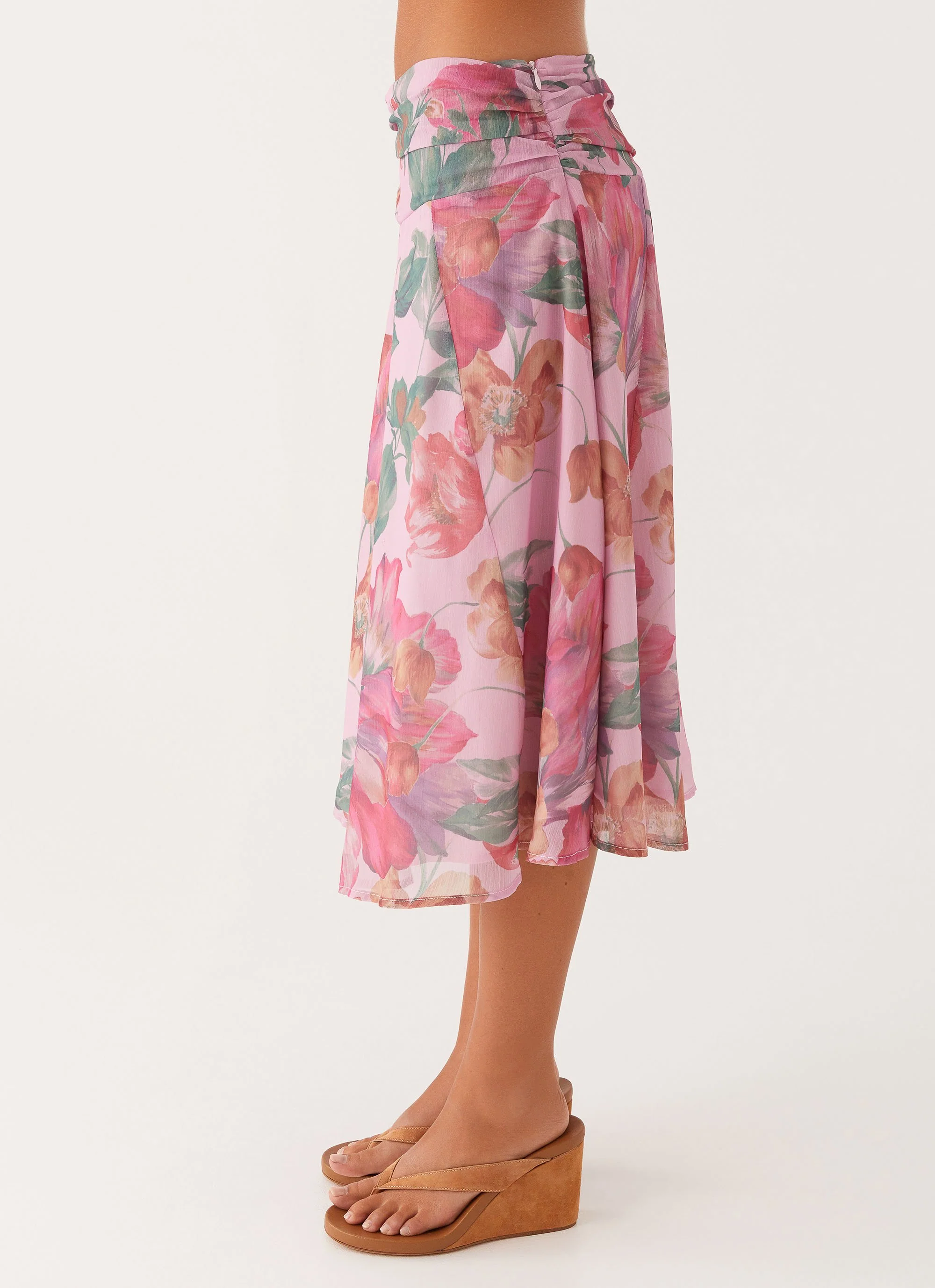 Valley Midi Skirt - Pink Floral - Image 3