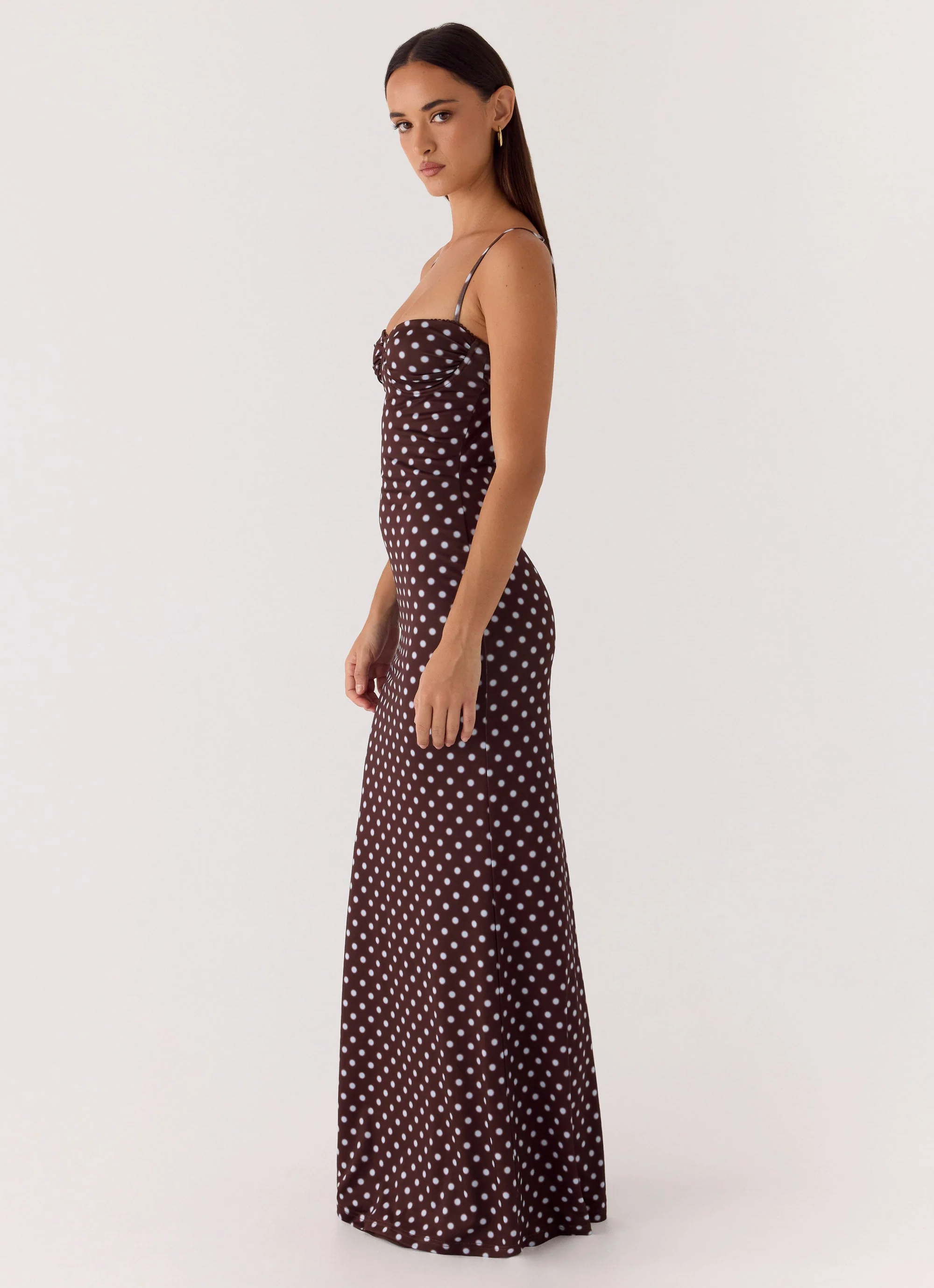 Vamonos Maxi Dress - Chocolate Blue Dot - Image 2