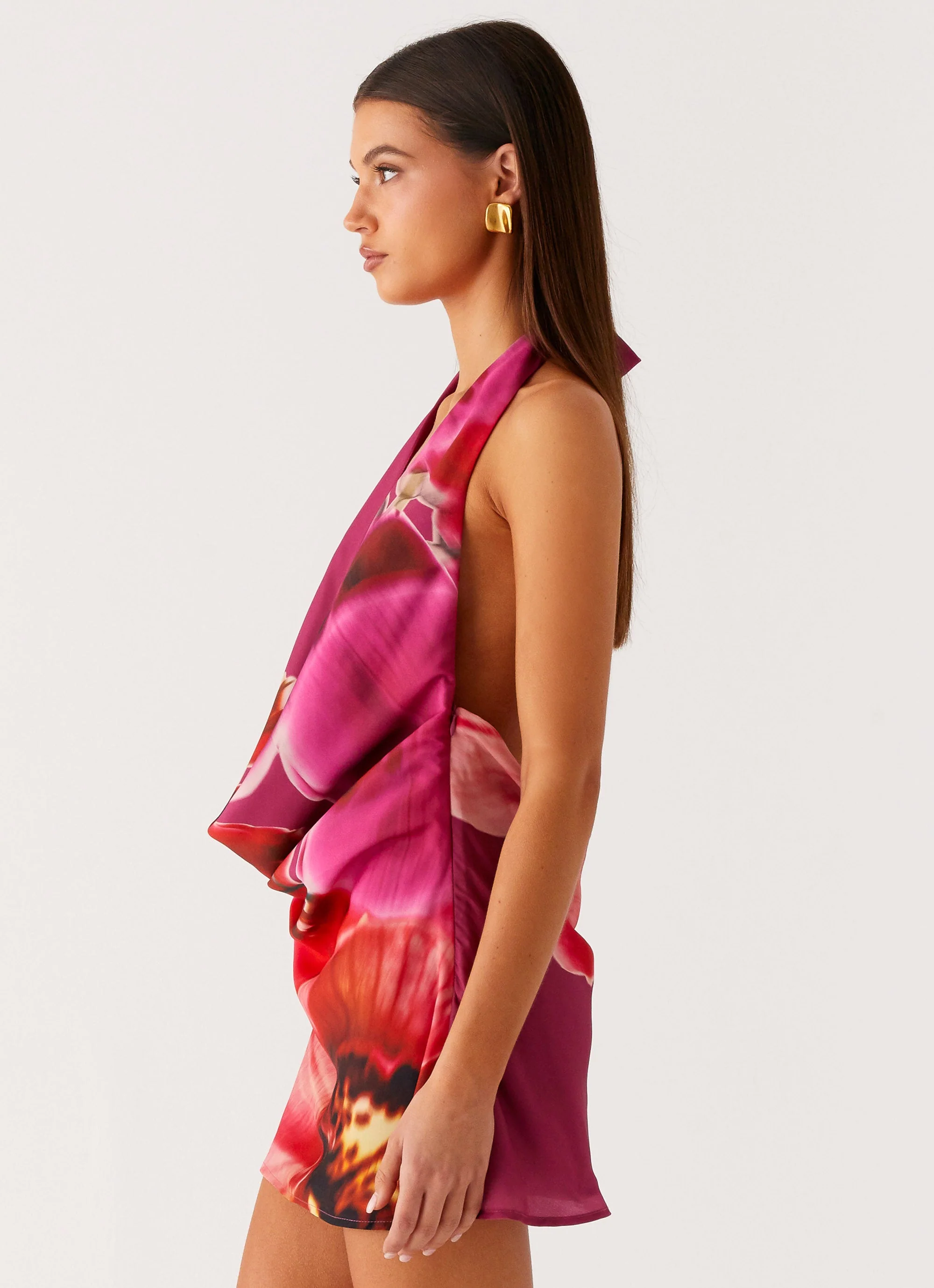 Varindra Cowl Mini Dress - Violetta Bloom - Image 7