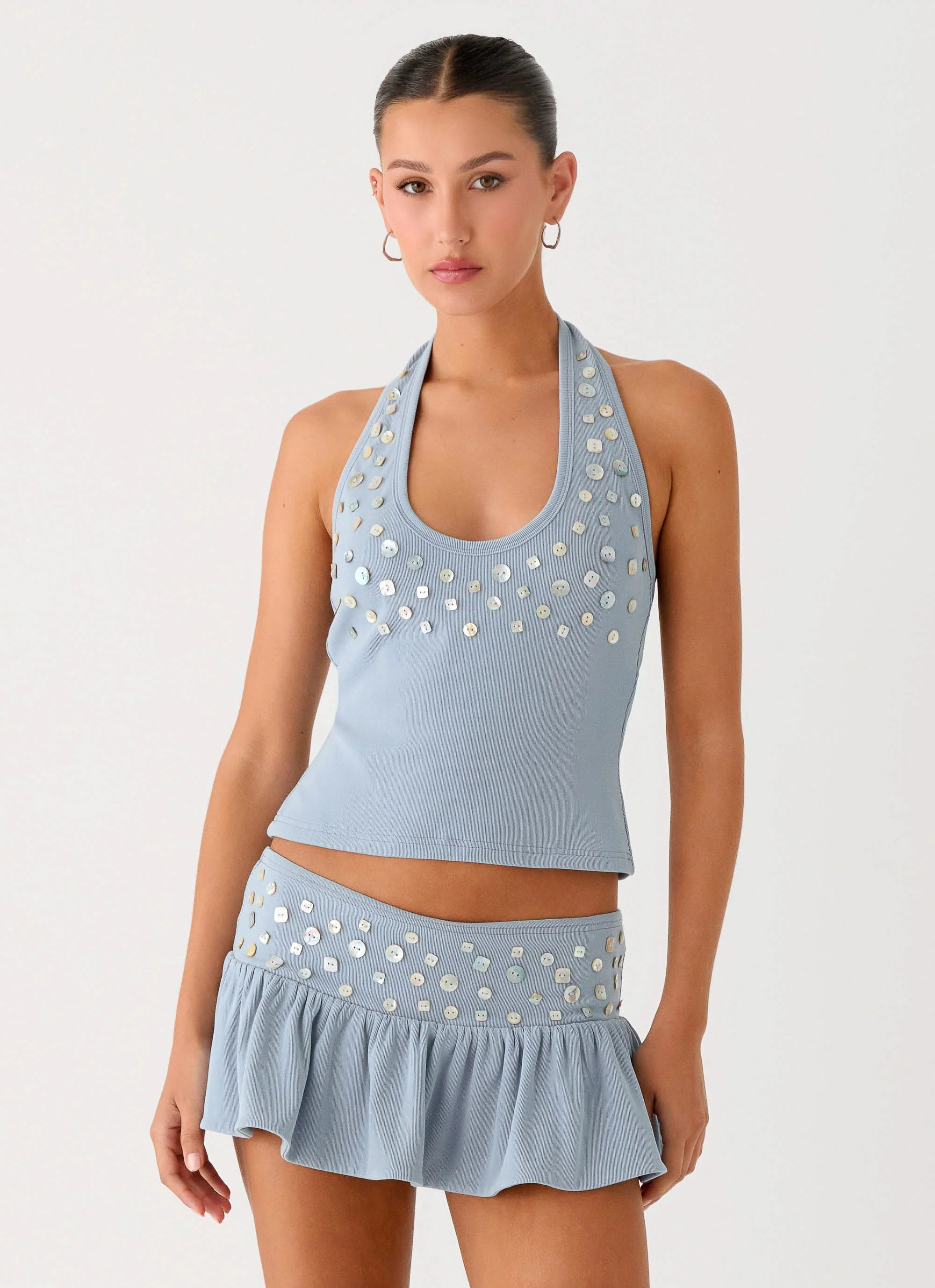 Vegas Nights Halter Neck Top - Blue - Image 5