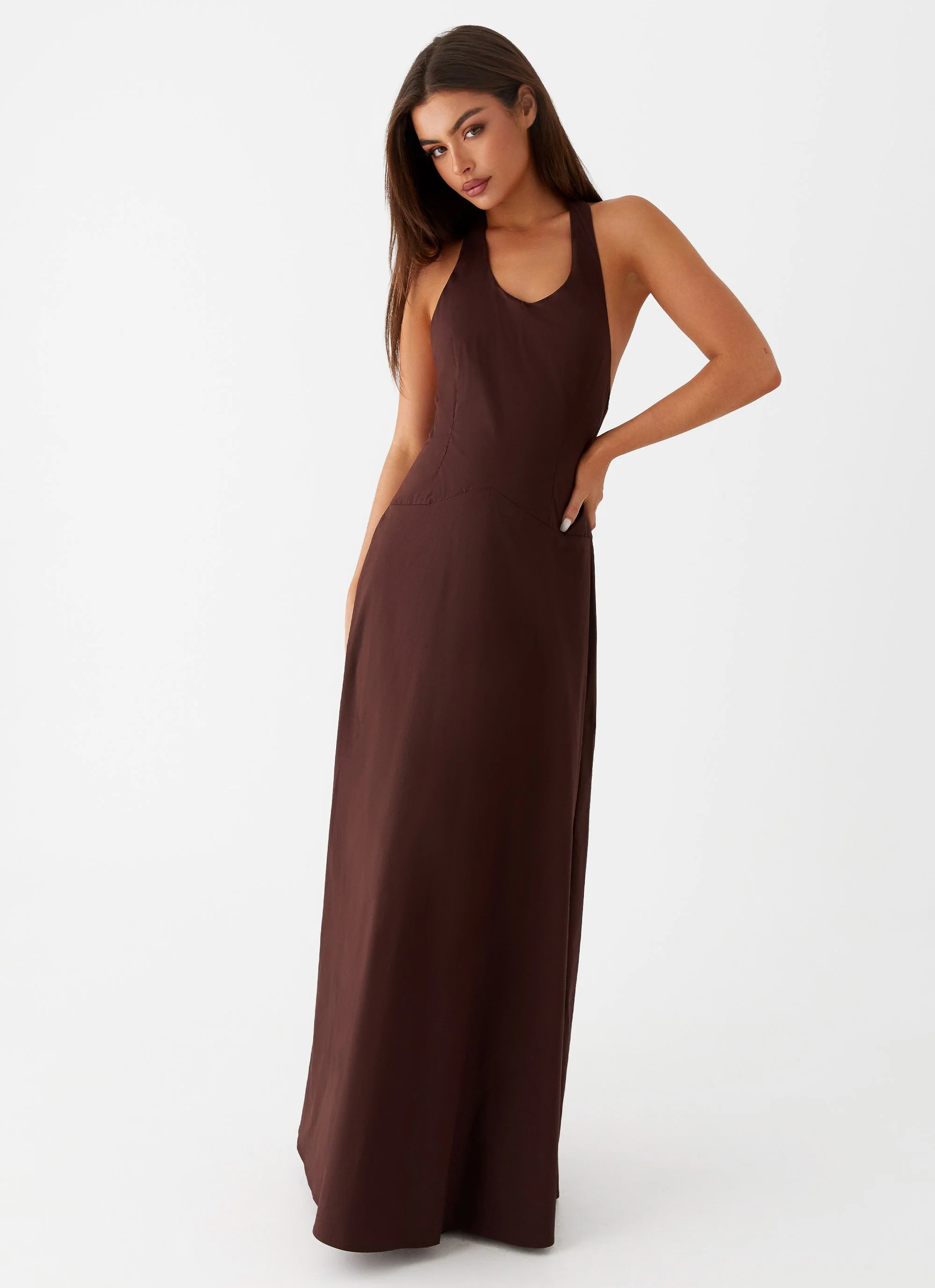 Vestige Maxi Dress - Chocolate - Image 5