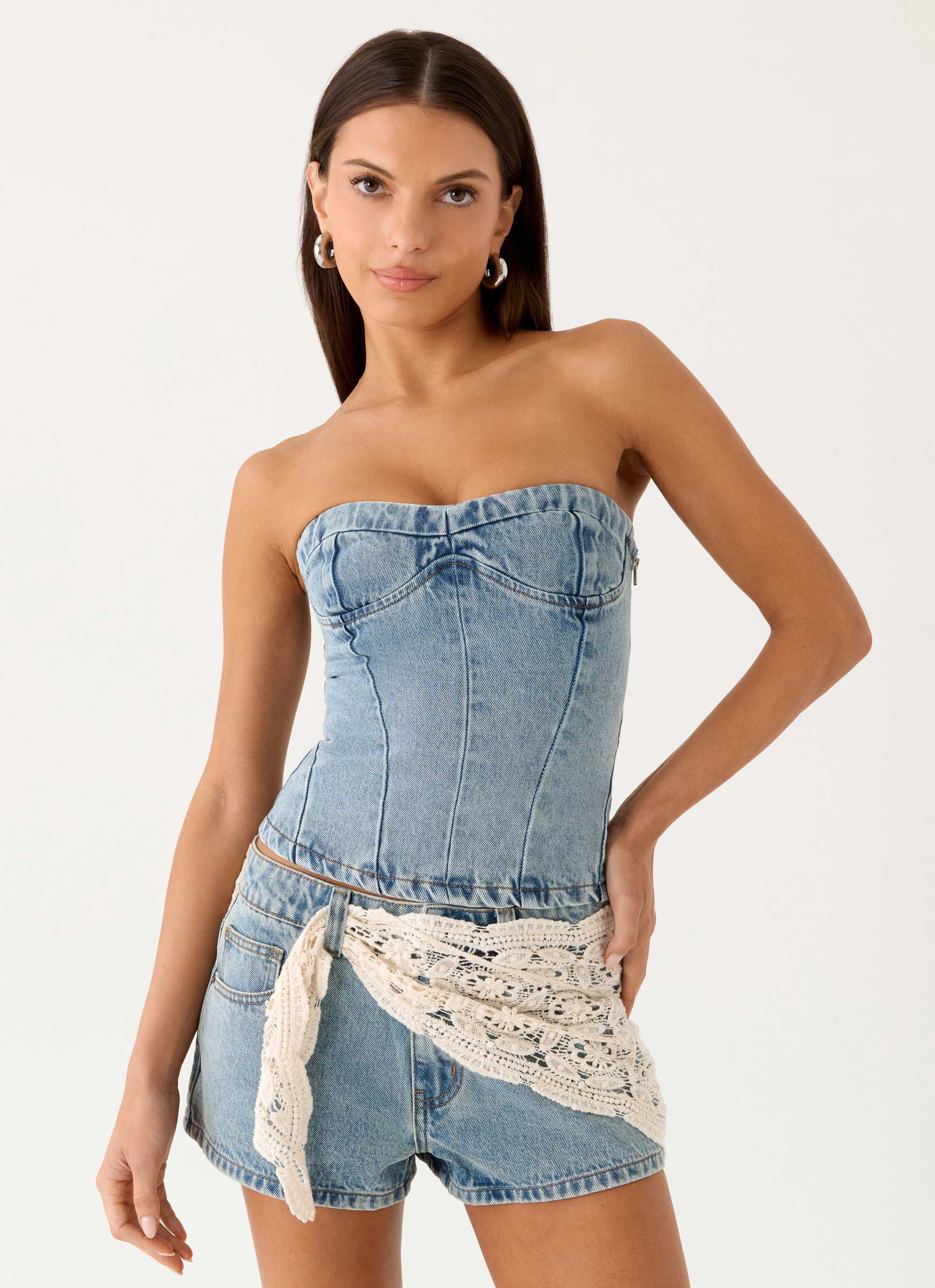 Vianna Denim Bustier Top - True Denim - Image 10