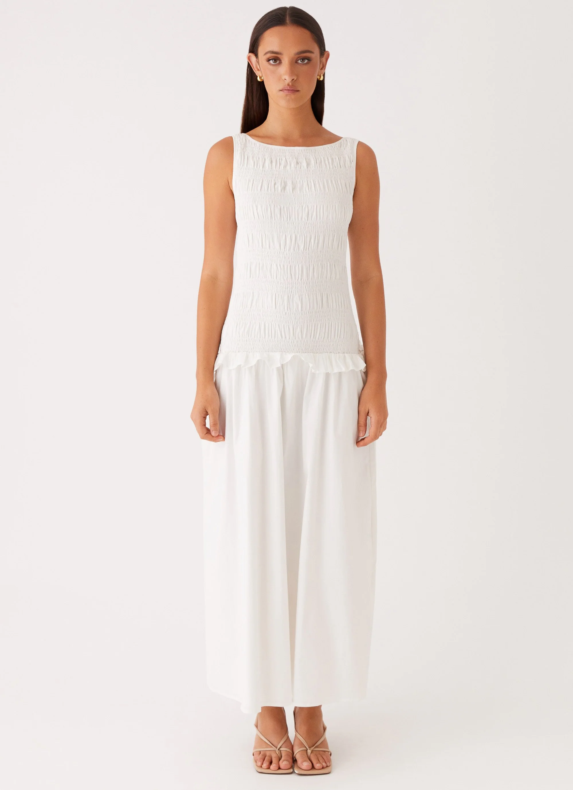 Vienna Anna Ruffle Maxi Dress - Ivory - Image 3
