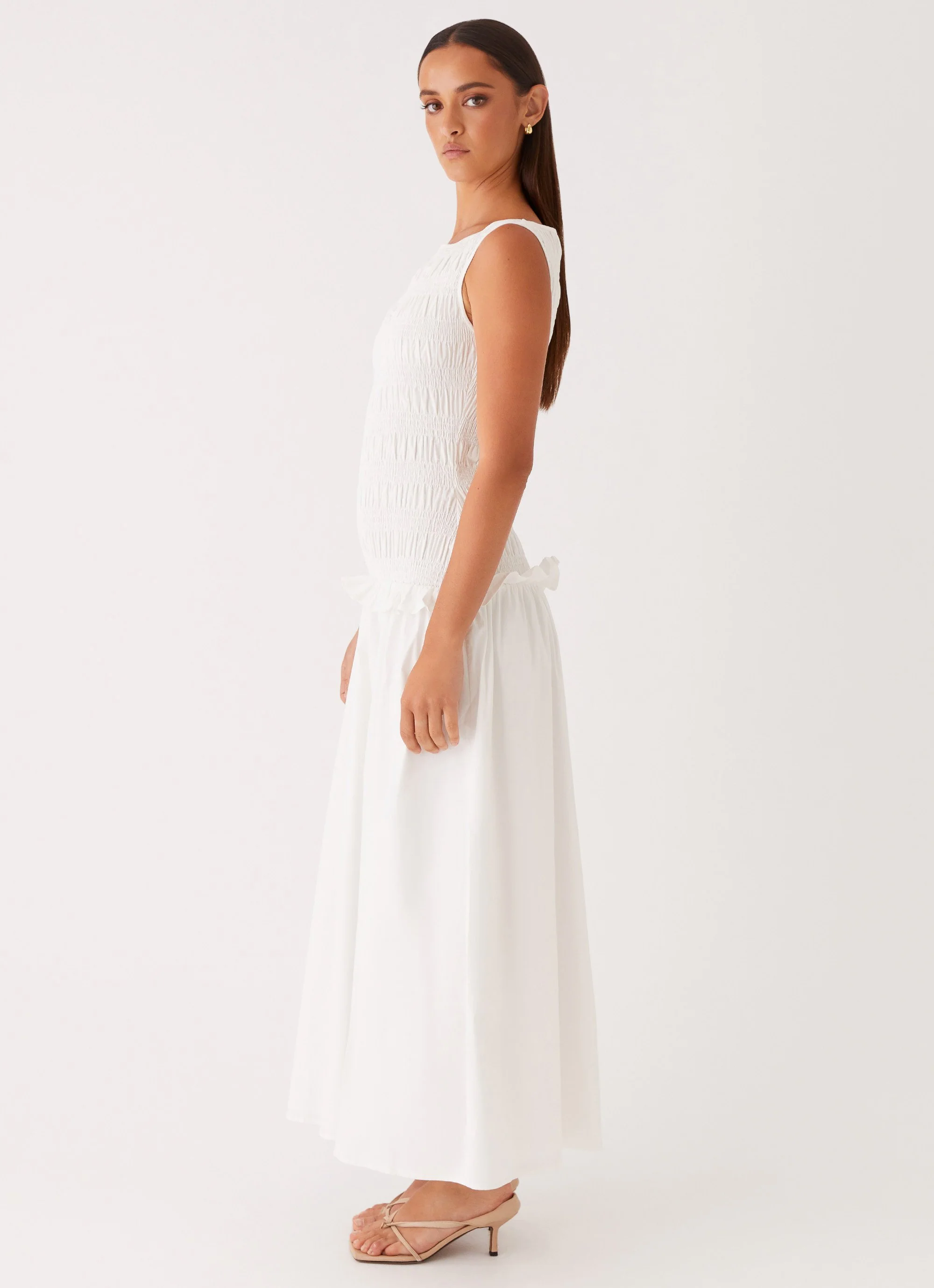 Vienna Anna Ruffle Maxi Dress - Ivory - Image 4