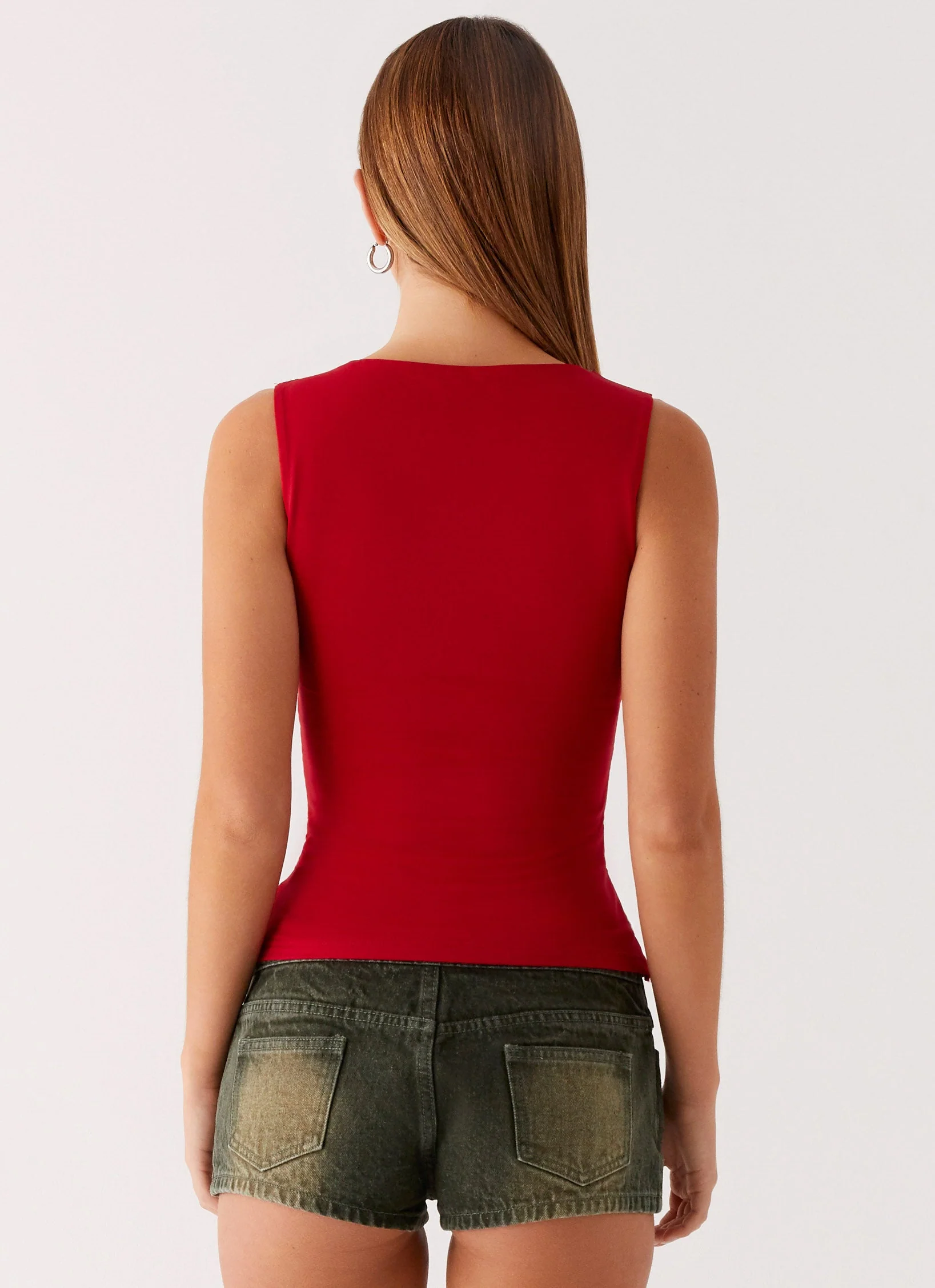 Vivia Denim Micro Shorts - Washed Khaki - Image 3