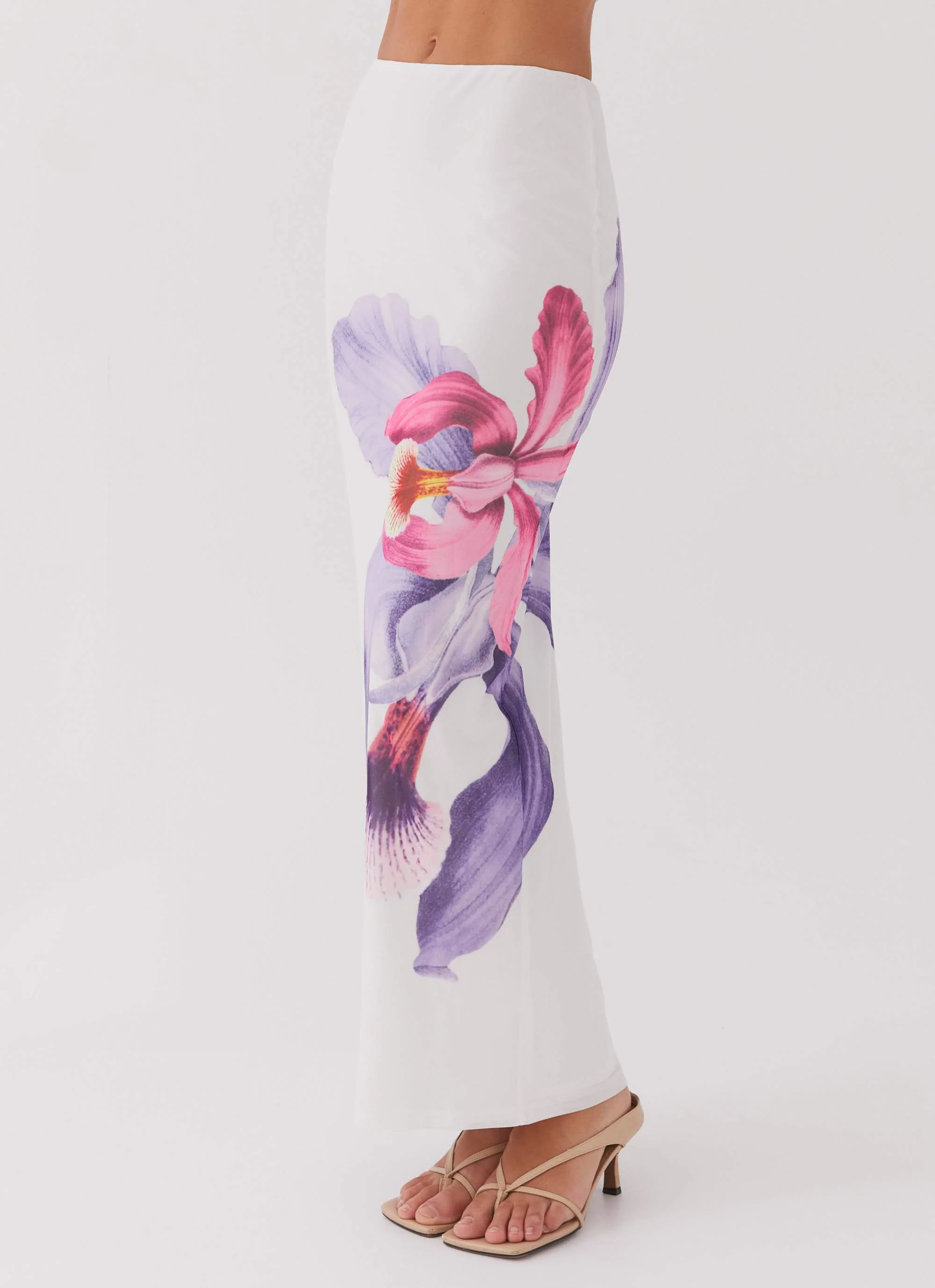 Waiting For Dawn Mesh Maxi Skirt - White - Image 3