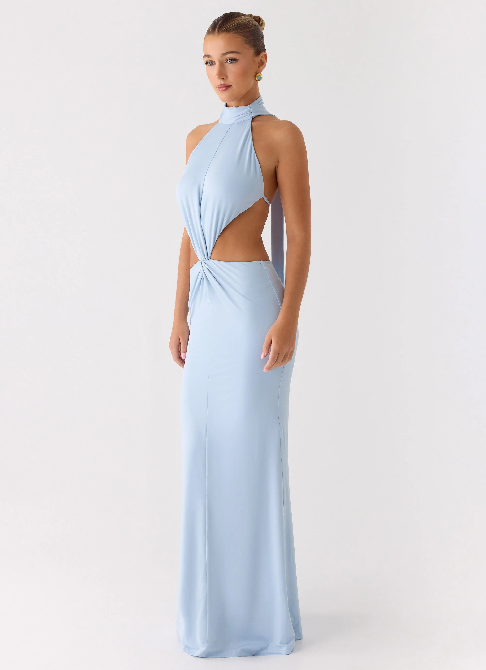 Warning Signs Maxi Dress - Blue - Image 3