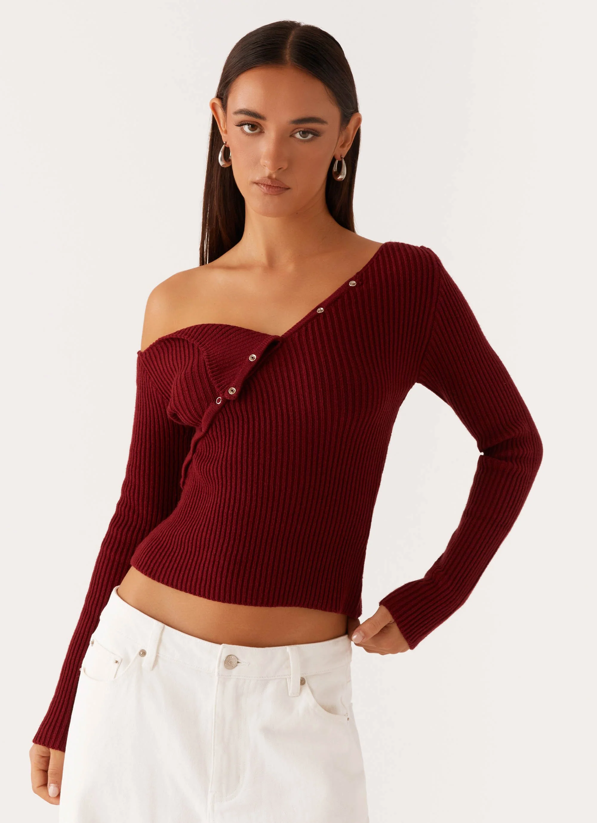 Waverly Knit Top - Maroon - Image 4