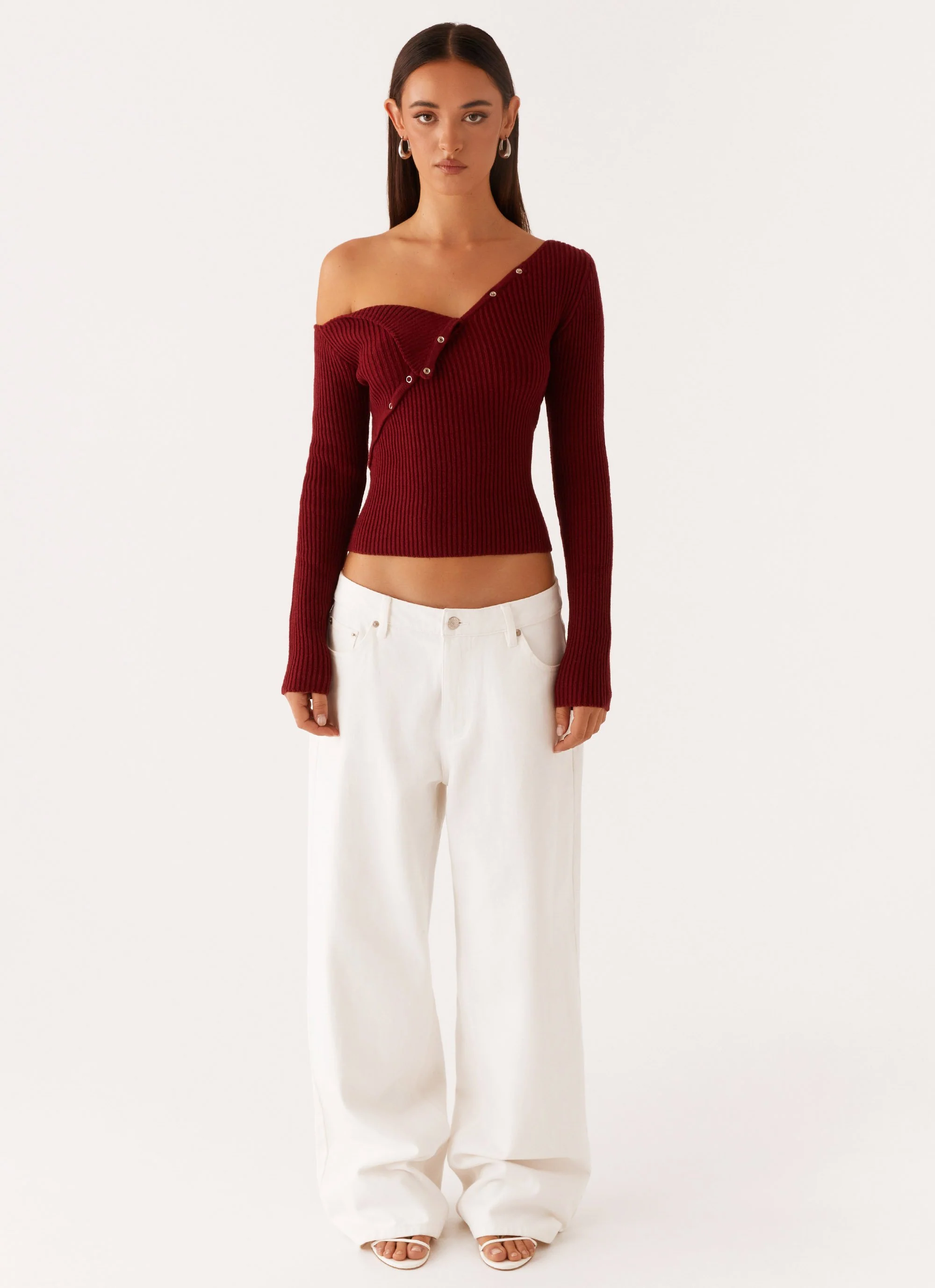 Waverly Knit Top - Maroon - Image 5