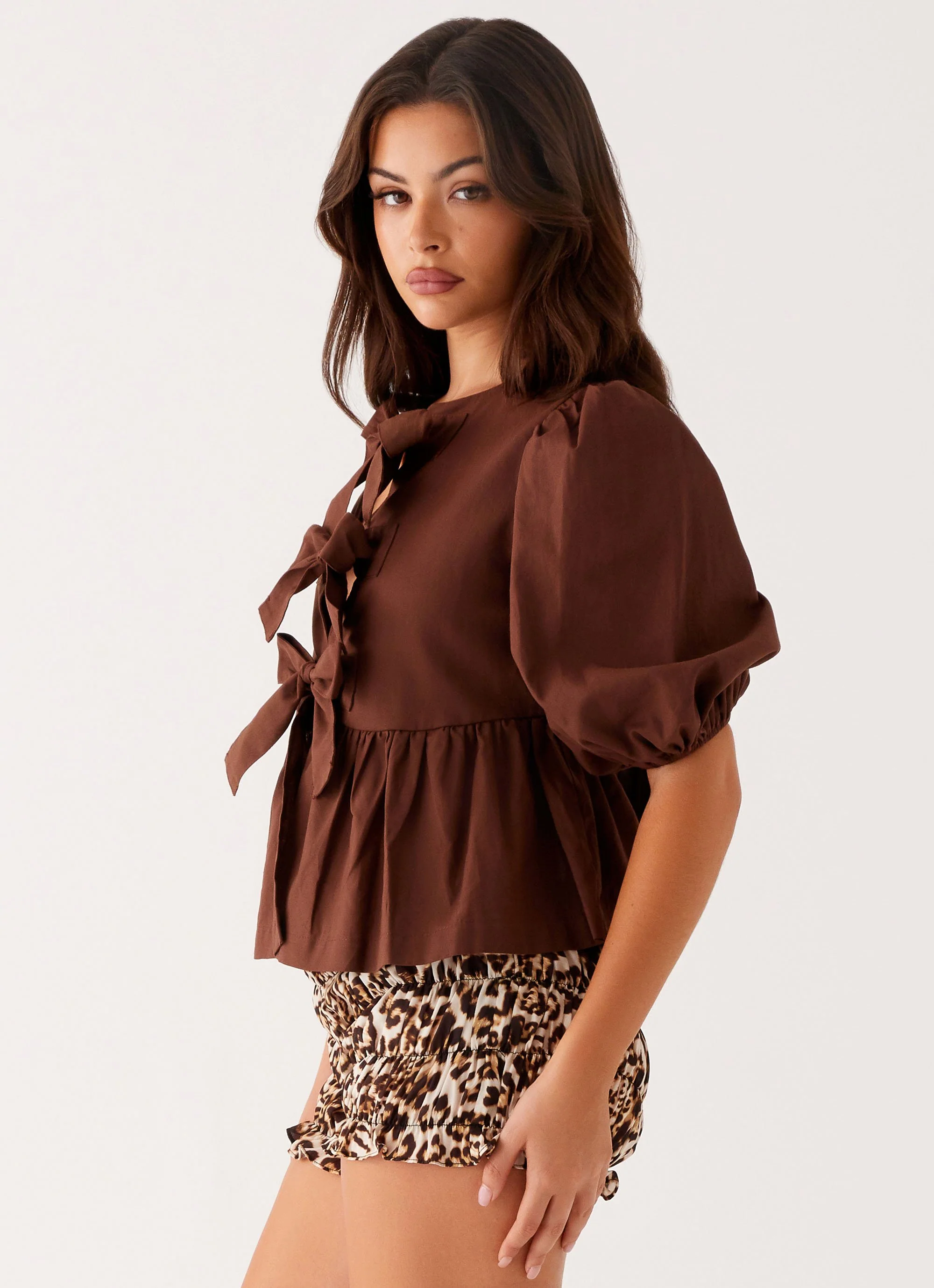 Western Wind Tie Top - Chocolate - Image 2