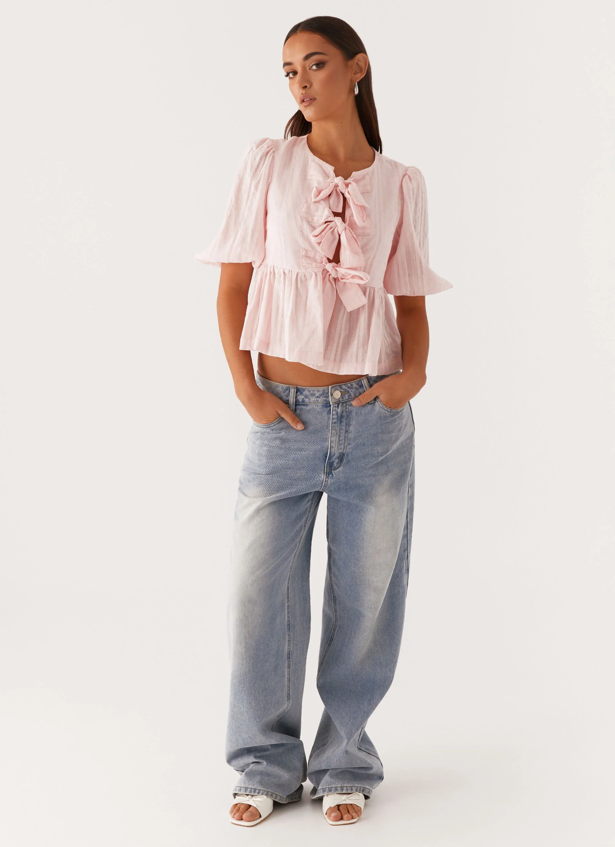Western Wind Tie Top - Pink - Image 2