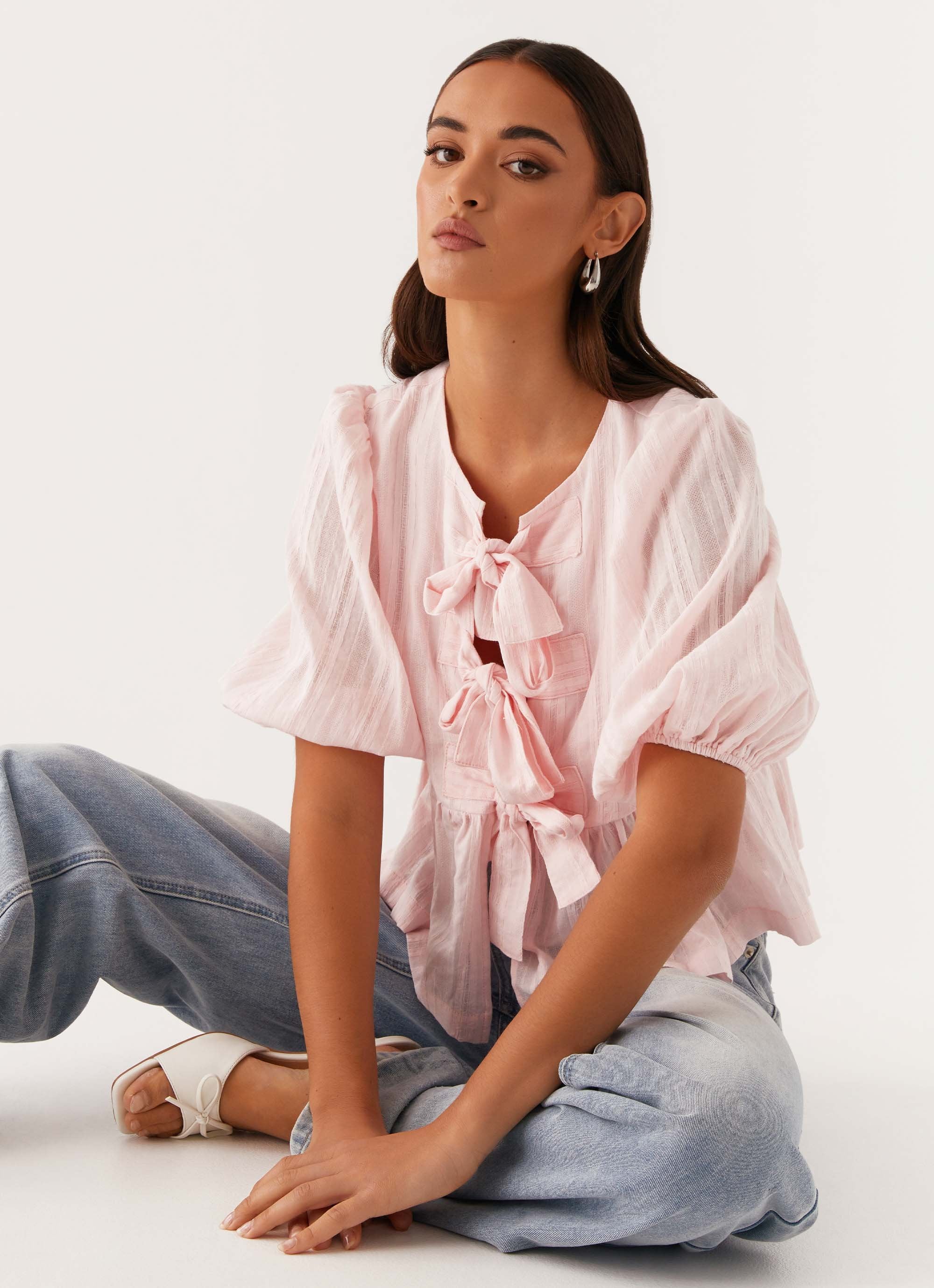 Western Wind Tie Top - Pink - Image 5