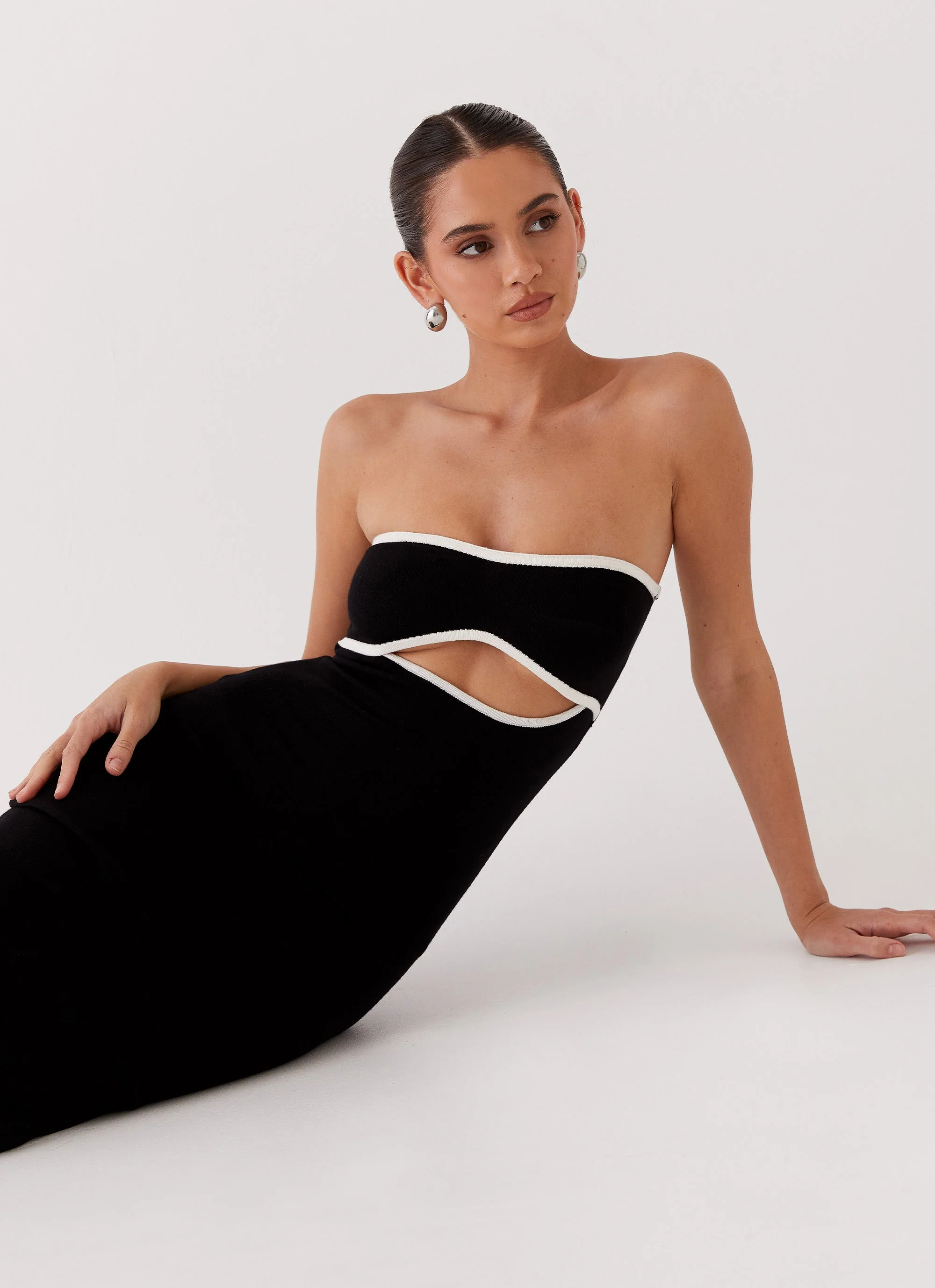 When In Rome Knit Maxi Dress - Black - Image 6