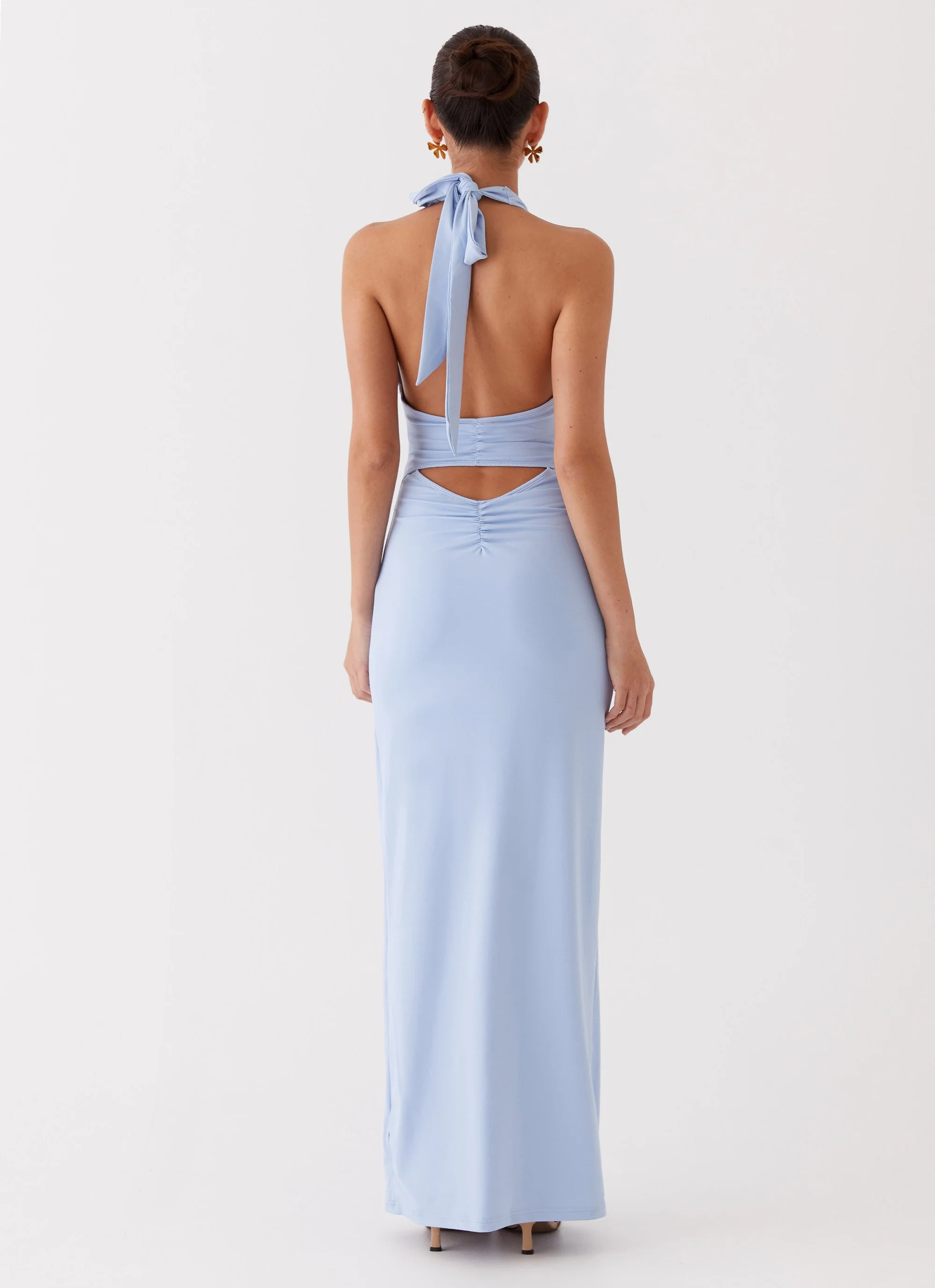 Whisked Away Halterneck Maxi Dress - Blue - Image 5