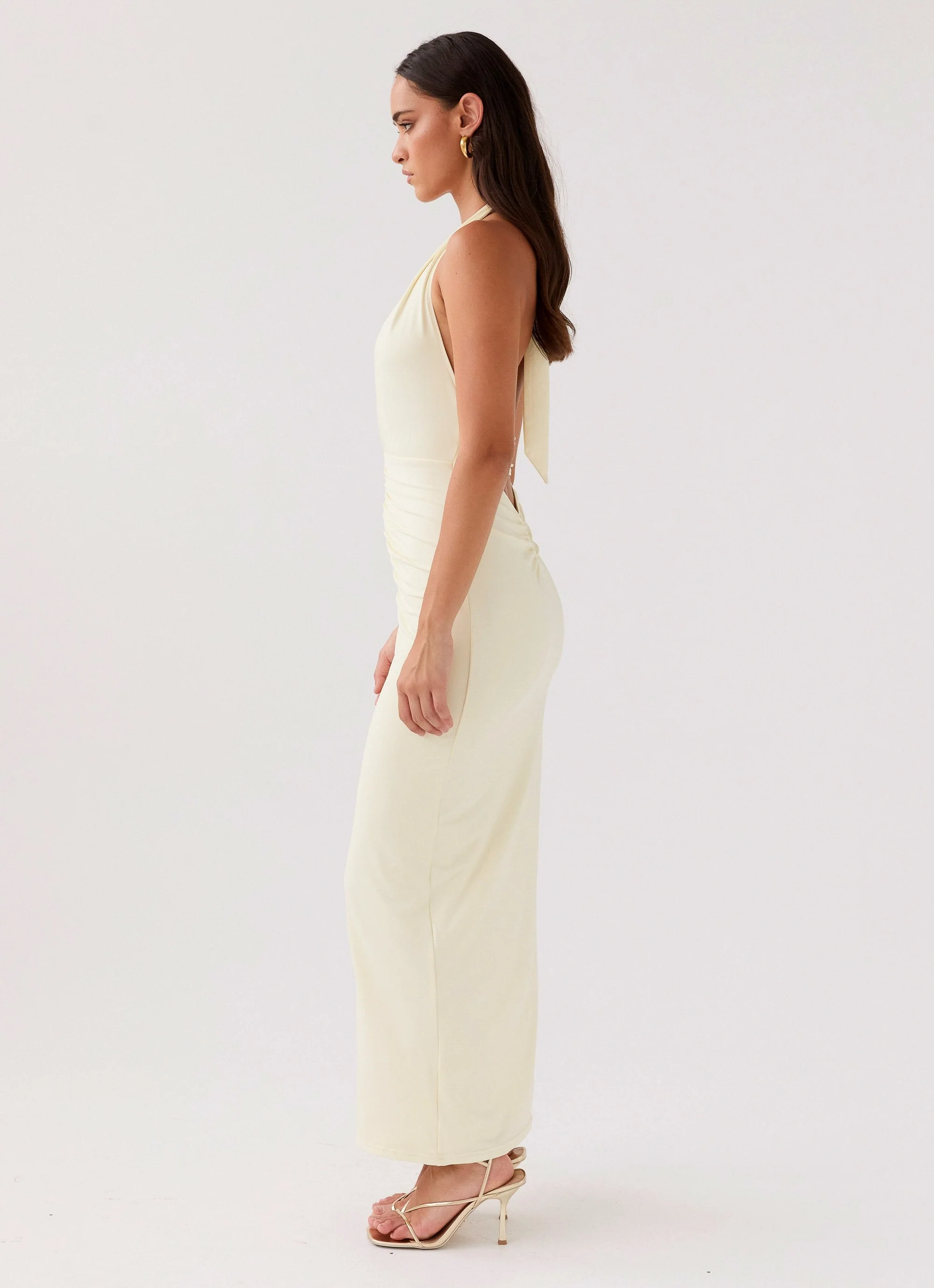 Whisked Away Halterneck Maxi Dress - Canary - Image 4