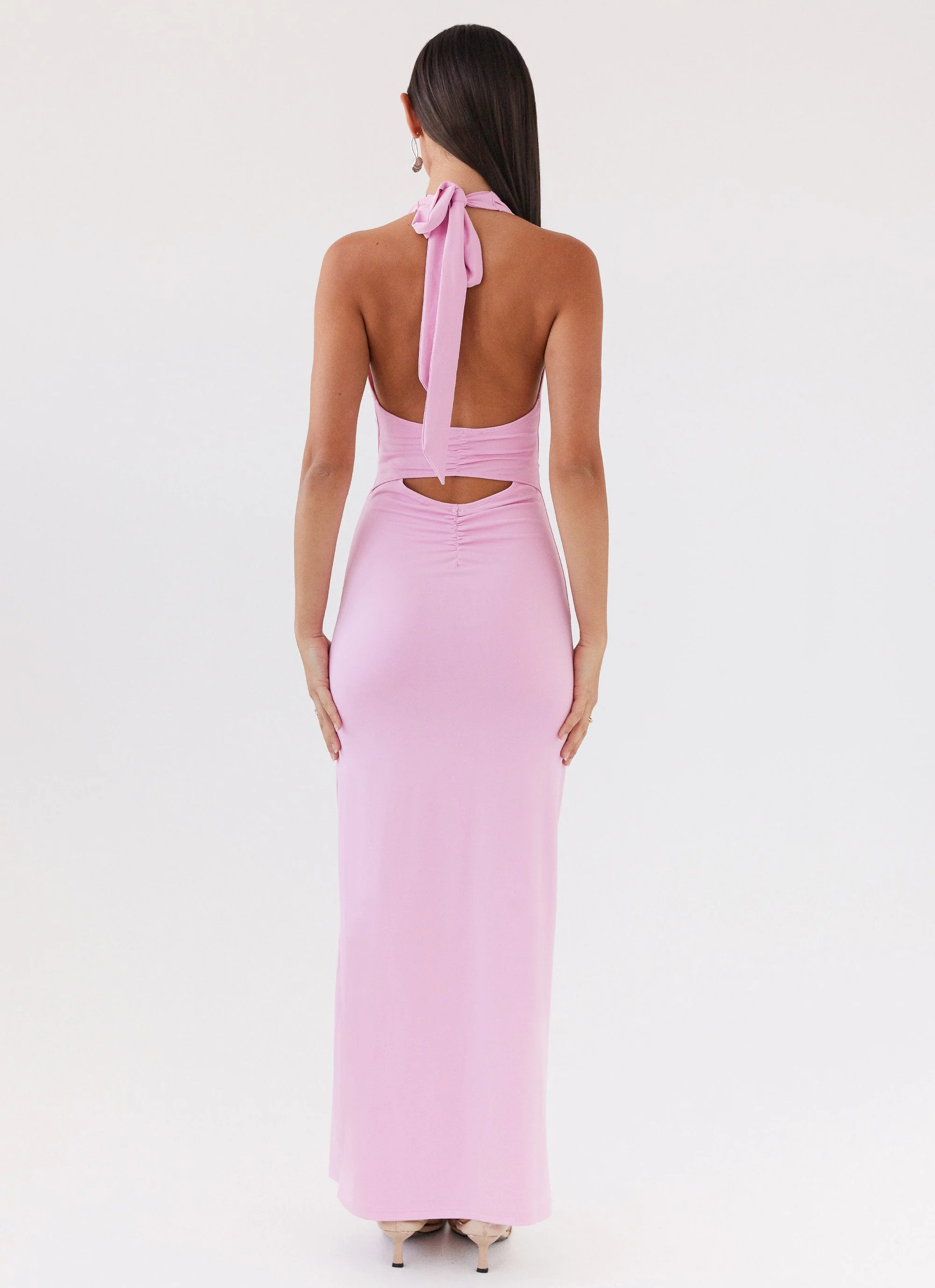 Whisked Away Halterneck Maxi Dress - Pink - Image 4