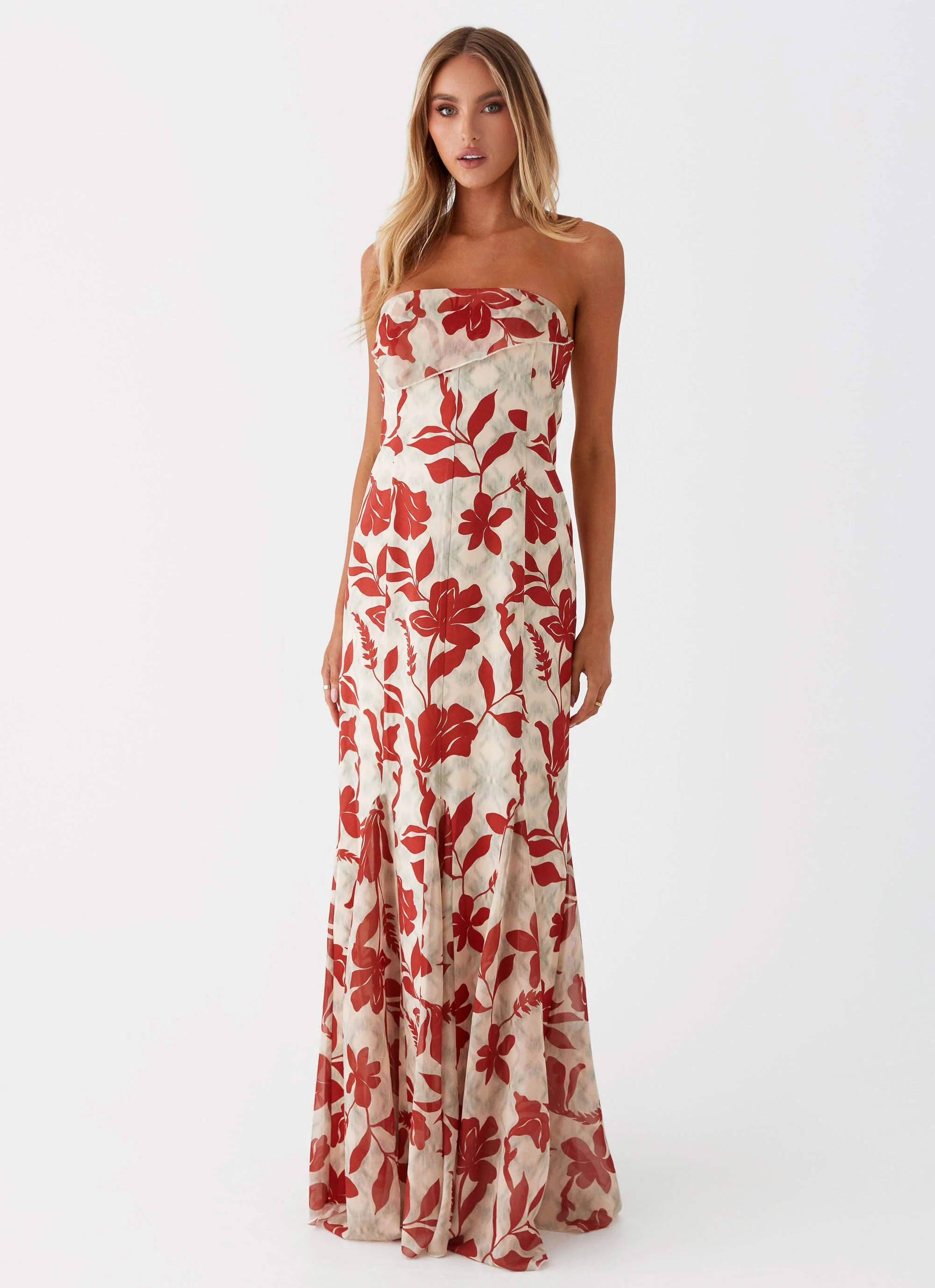 Willa Maxi Dress - Red Green Floral - Image 2