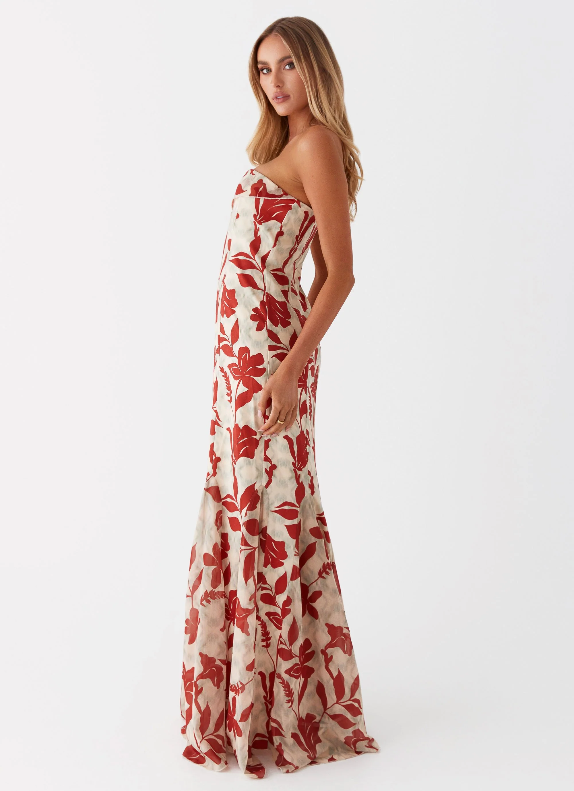 Willa Maxi Dress - Red Green Floral - Image 3