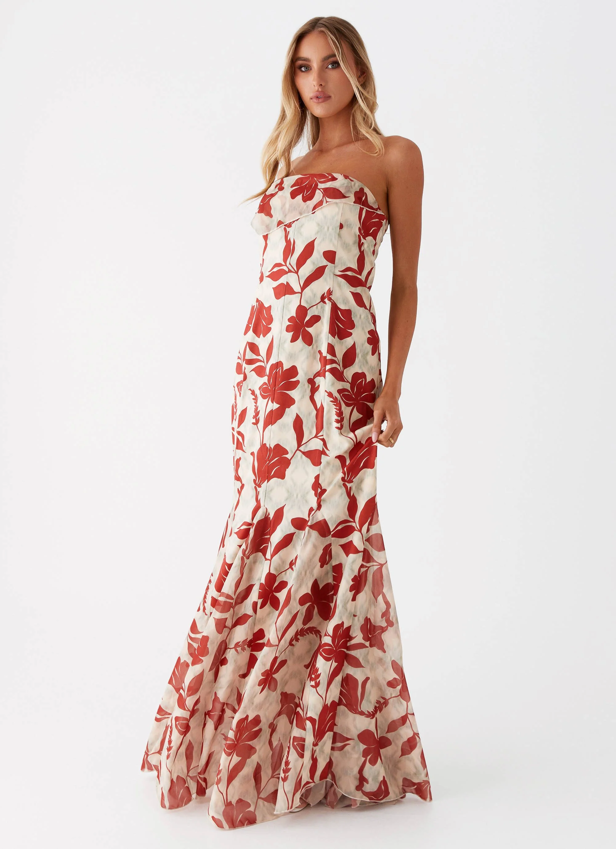 Willa Maxi Dress - Red Green Floral - Image 6