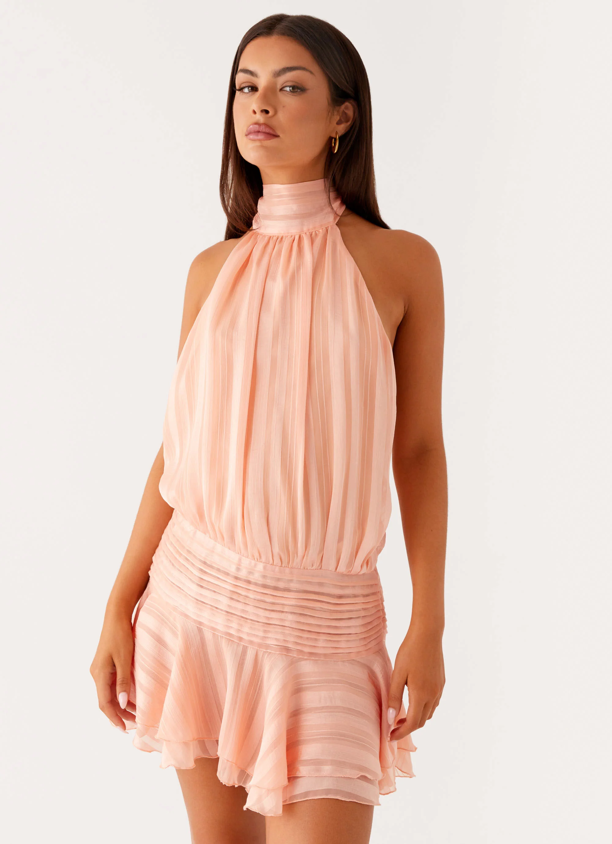 Willow Chiffon Mini Dress - Orange