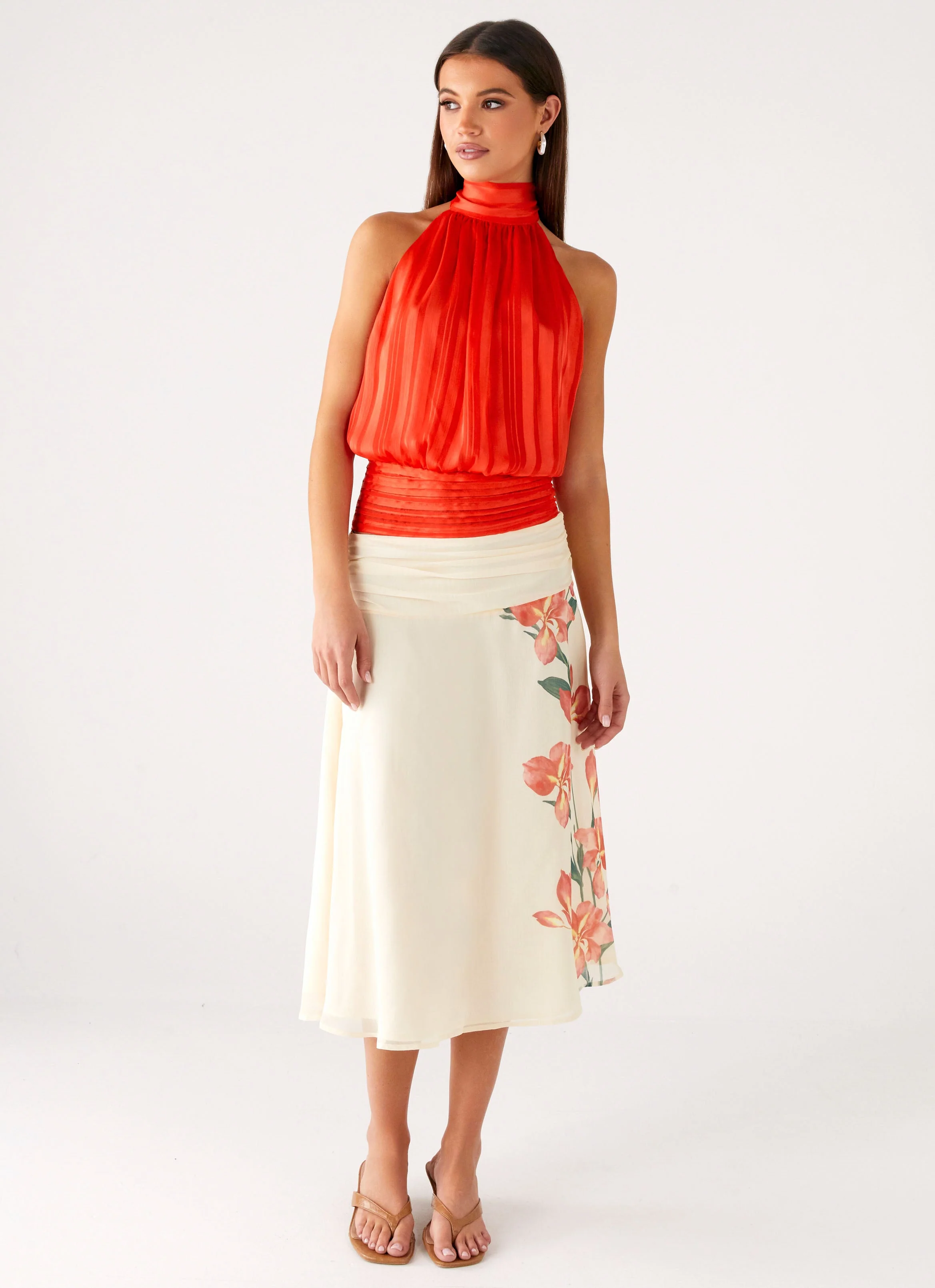 Willow Chiffon Top - Coral - Image 5