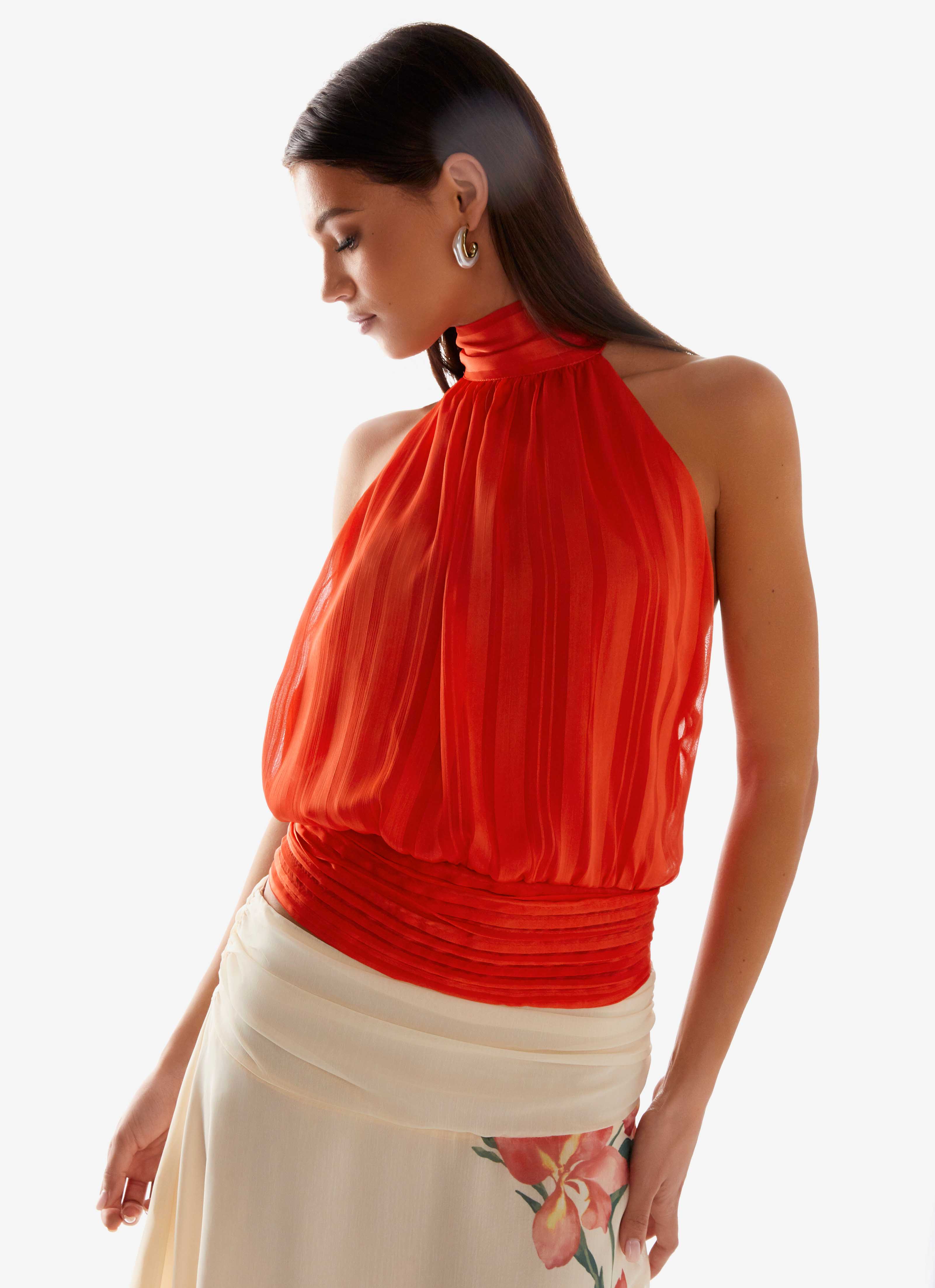 Willow Chiffon Top - Coral - Image 6